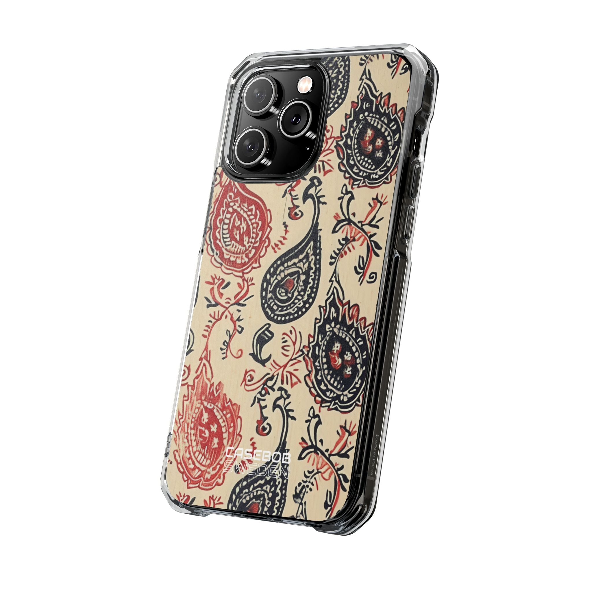 Navy Paisley Swirl iPhone 14 - Impact Clear+