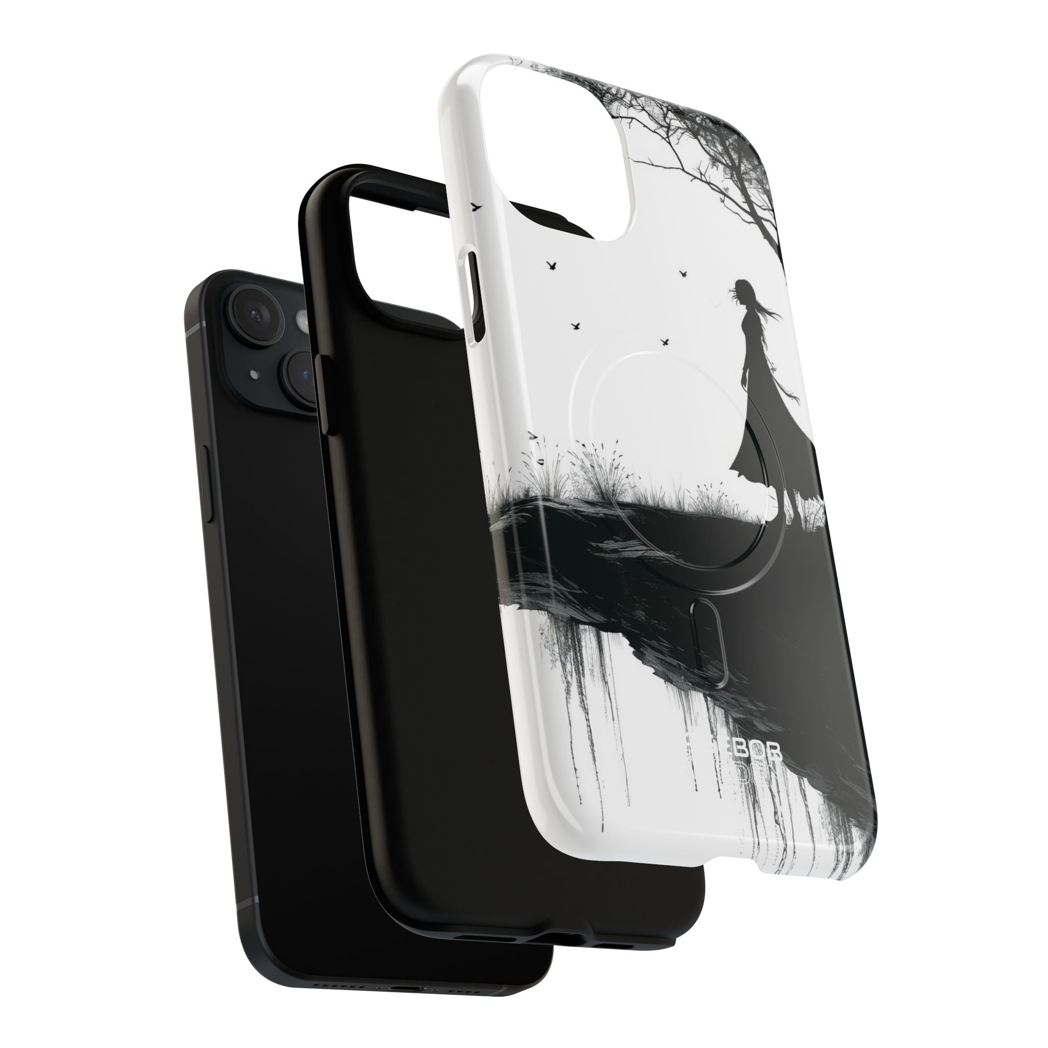Silhouette sulla scogliera solitaria iPhone 15 - Tough+