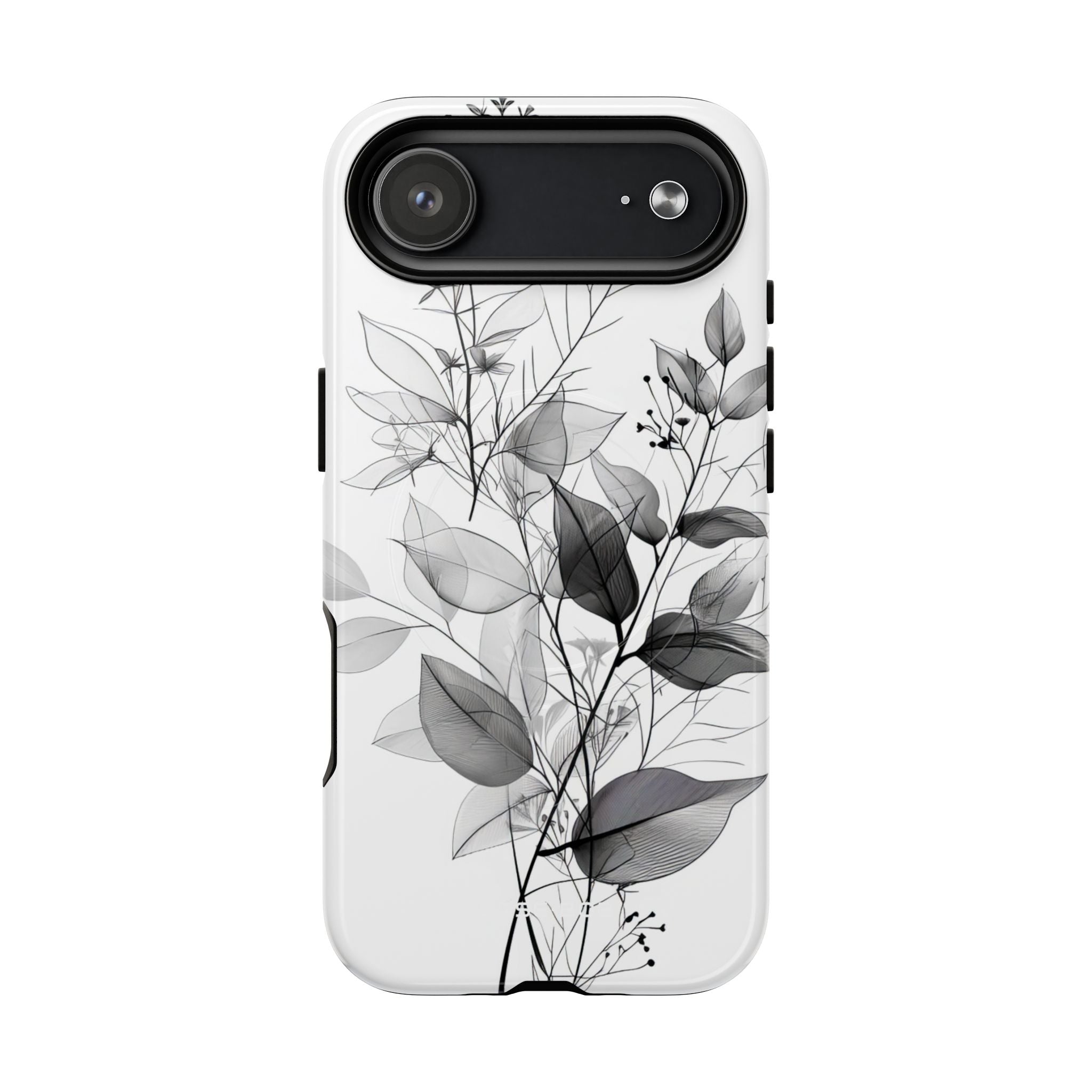 Veined Leaves Gray iPhone 17 Air Case - Tough+