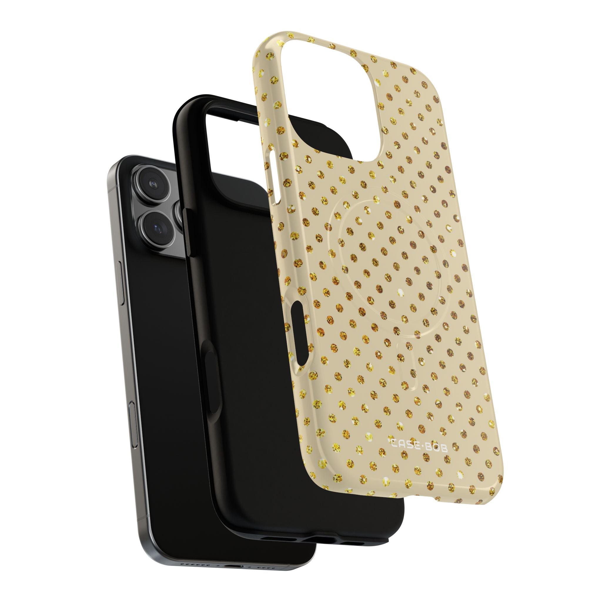 Gold Sparkle Grid iPhone 16 Pro Max Case - Tough+