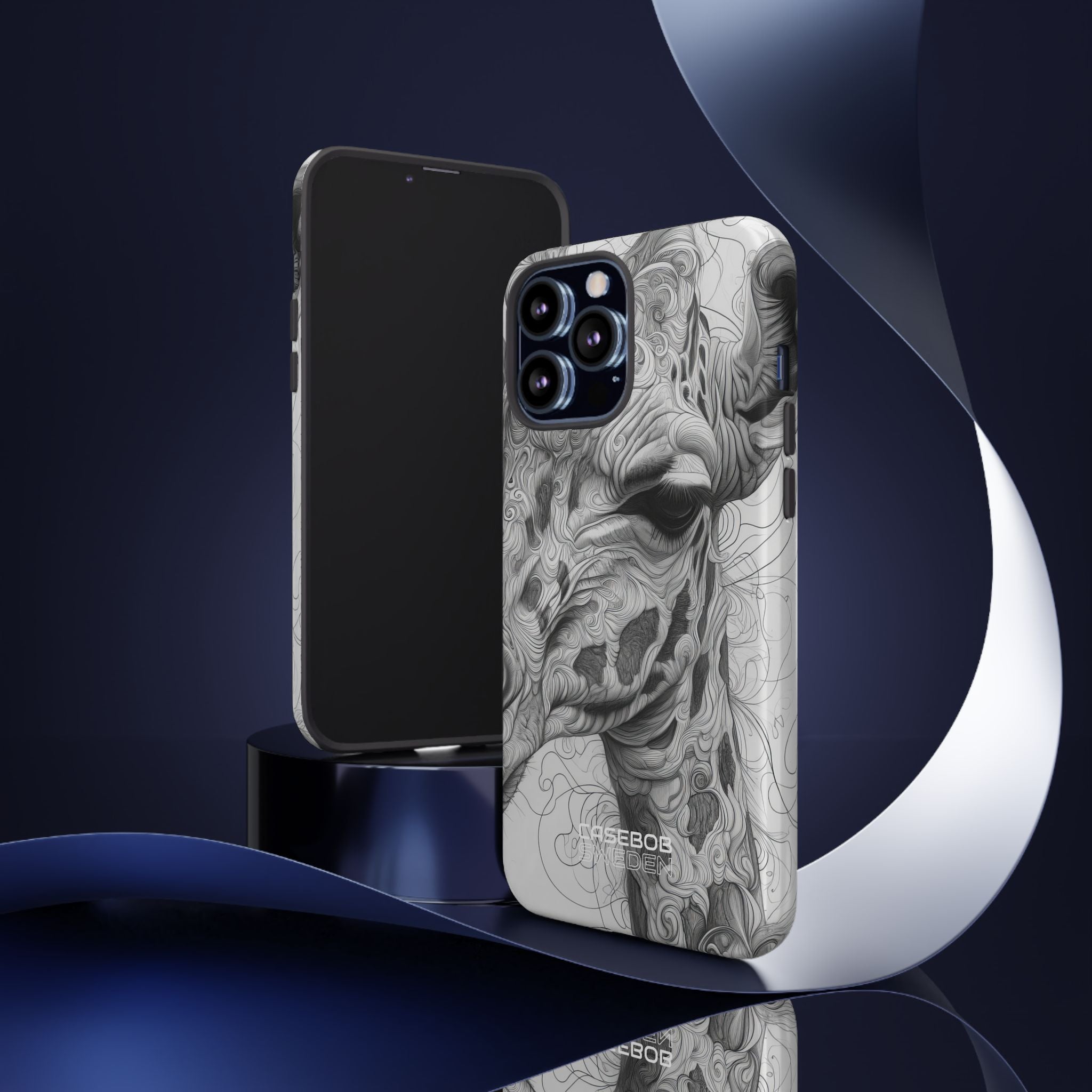 Swirling Giraffe Art iPhone 13 - Tough