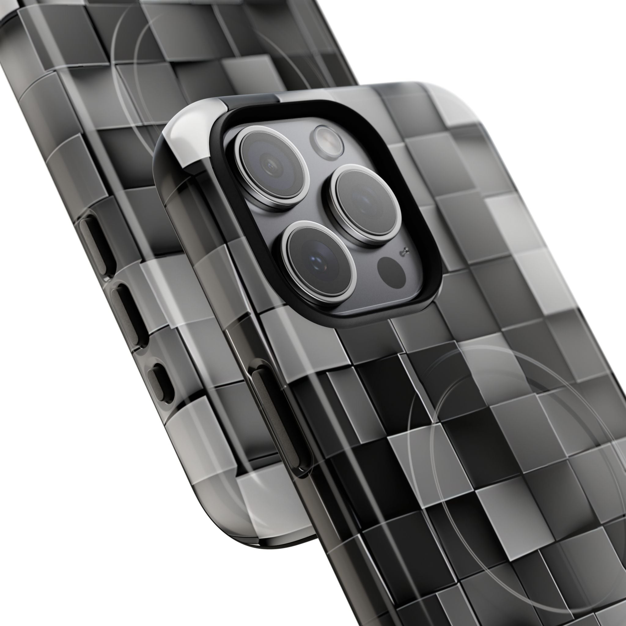 Monochrome Cube Depth iPhone 15 - Tough+