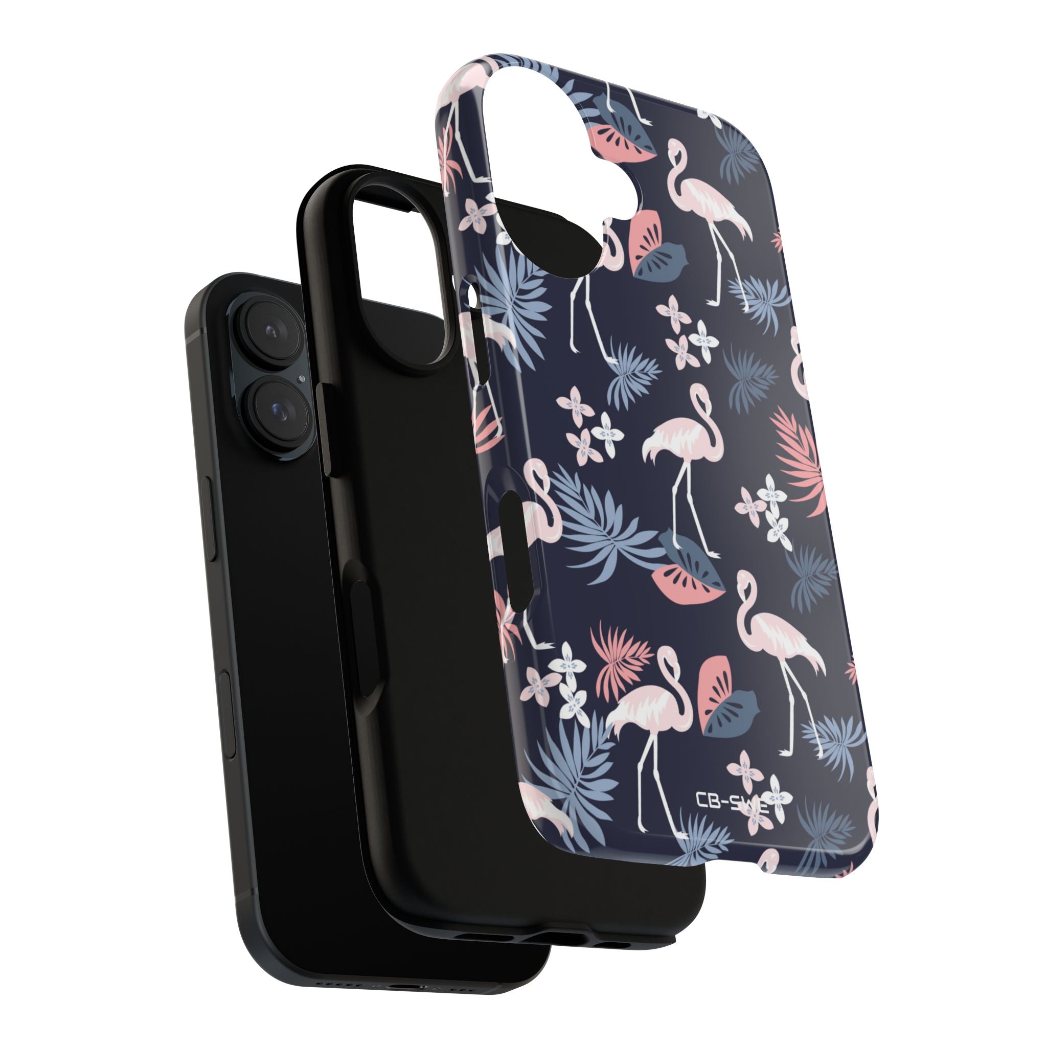 Flamingos Dance Playfully - iPhone Case