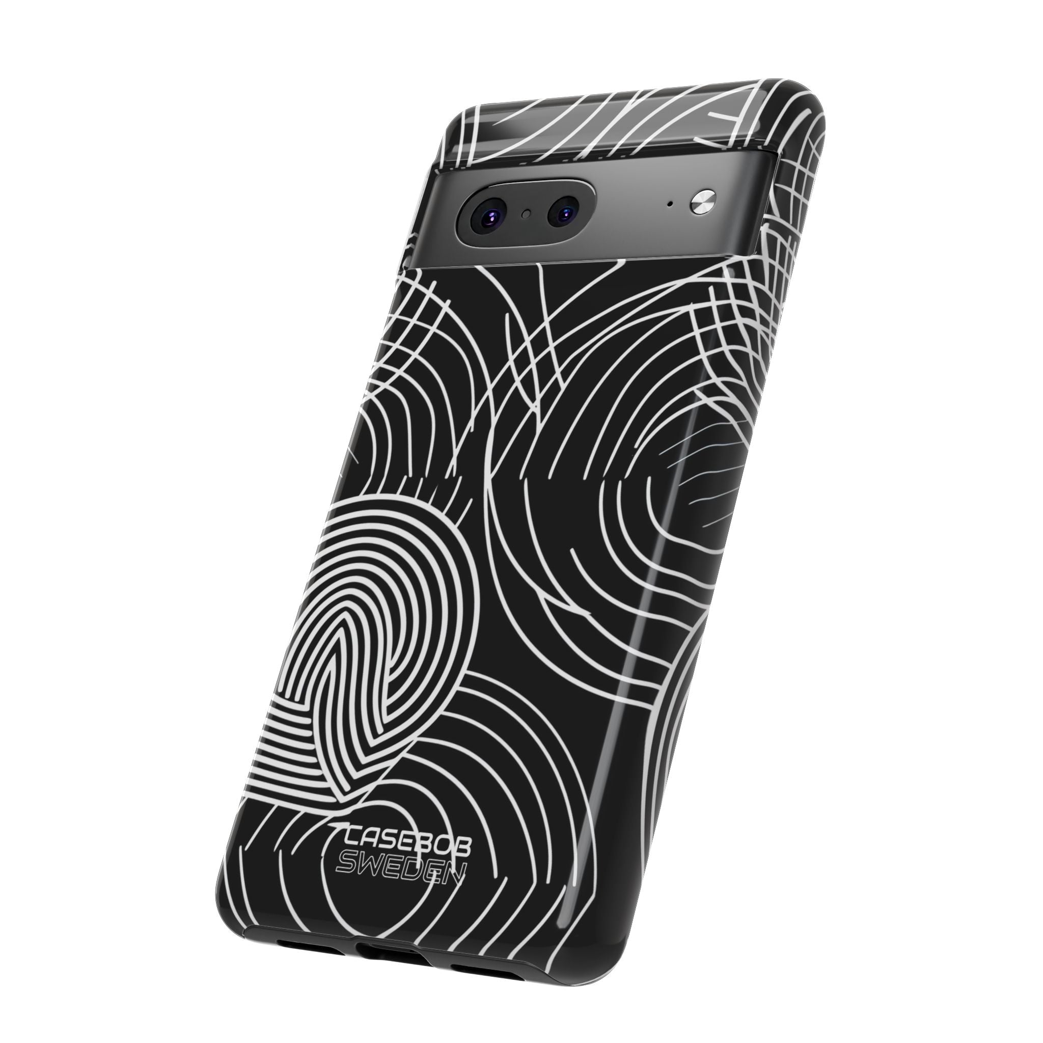 Monochrome Spiral Curves Google Pixel 7 - Tough