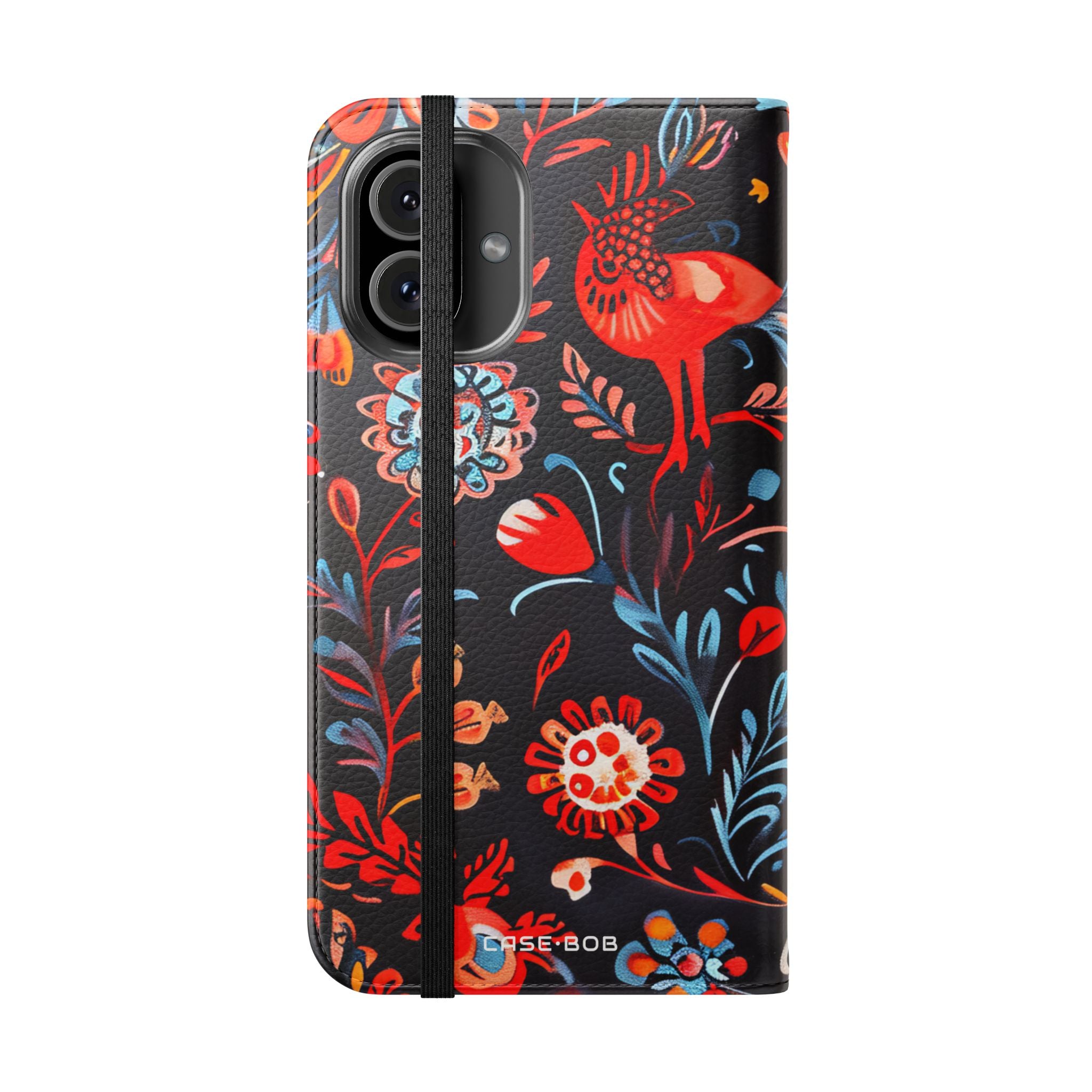 Folk Bird Flame - iPhone 16 Plus - Case - Lompakko