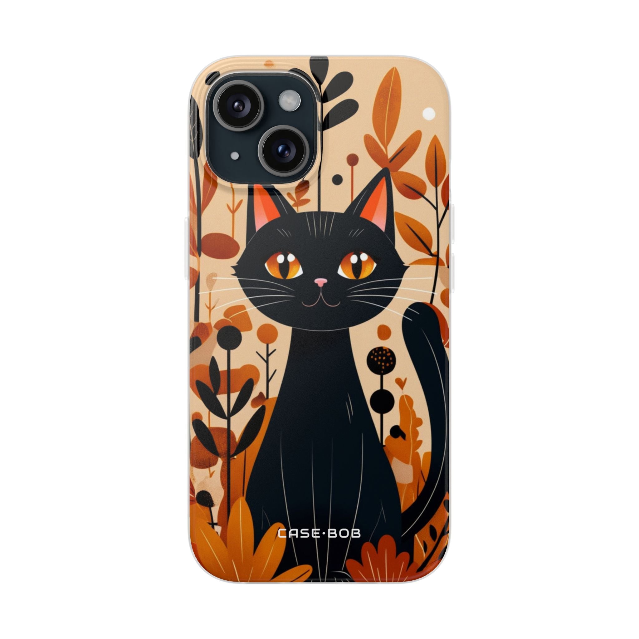 Black Cat Glow iPhone 15 Case - Soft
