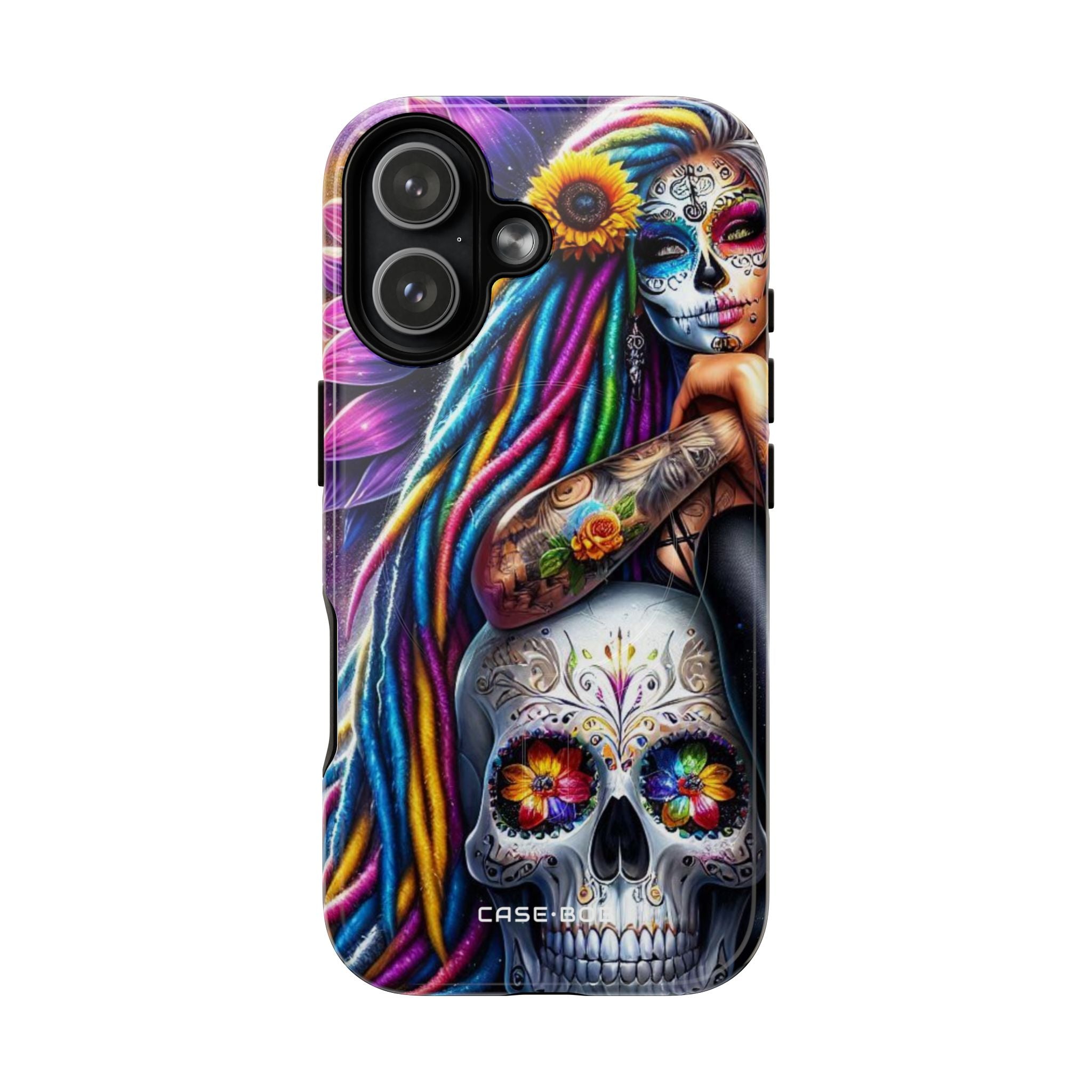 Sunflower Skull Glow iPhone 17 Case - Tough+