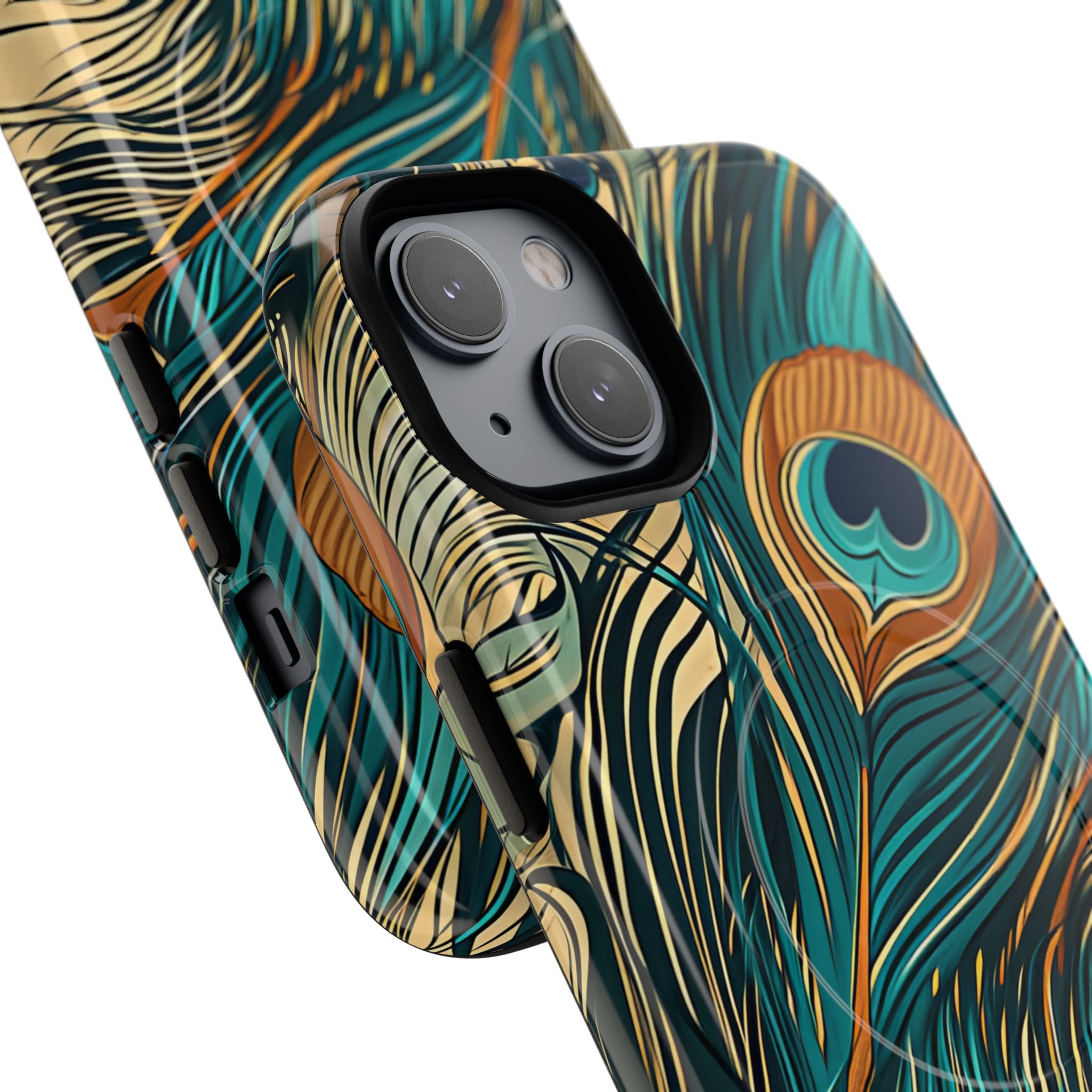 Peacock Feather Whirl iPhone 14 - Tough+