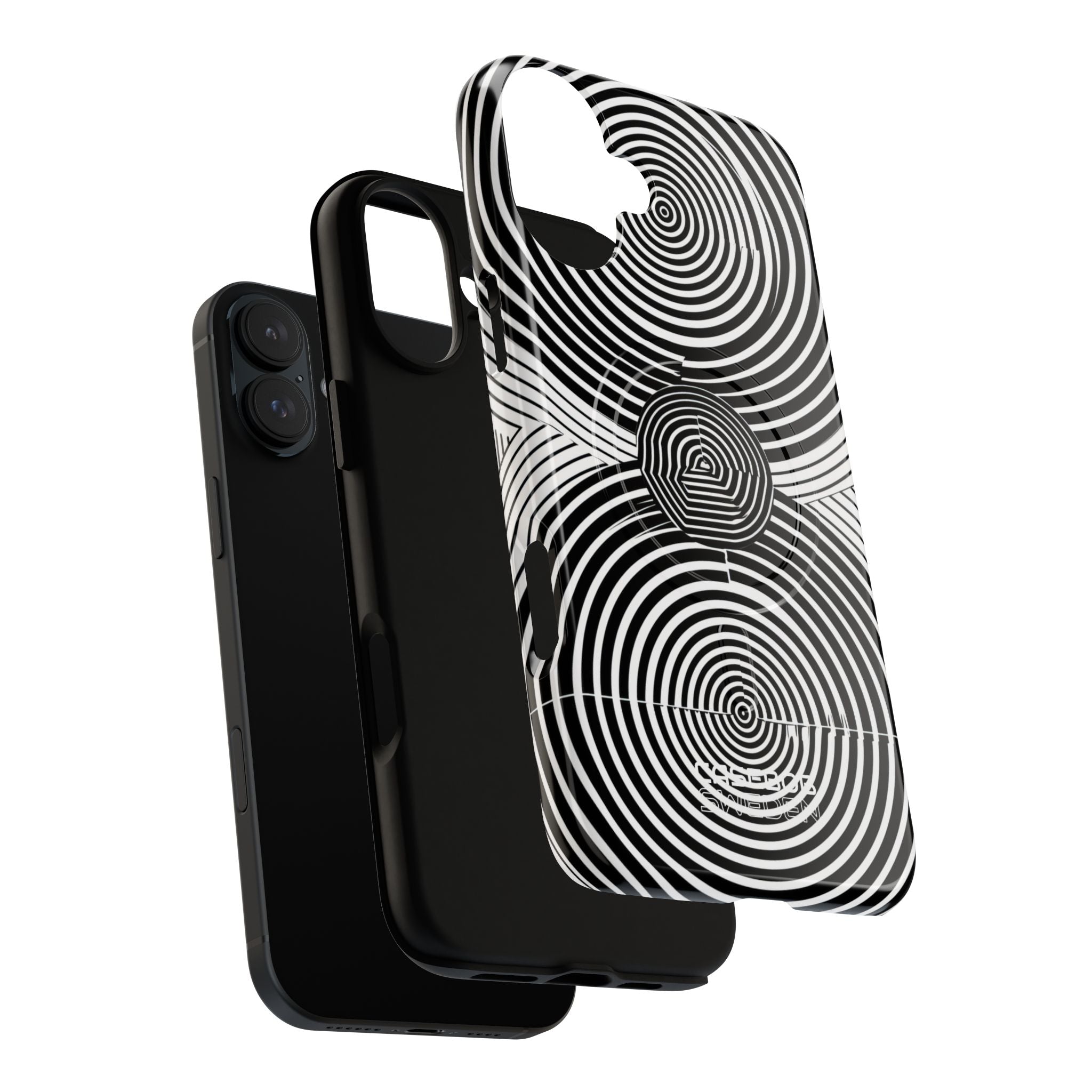 Monochrome Spiral Motion iPhone 16 - Tough+