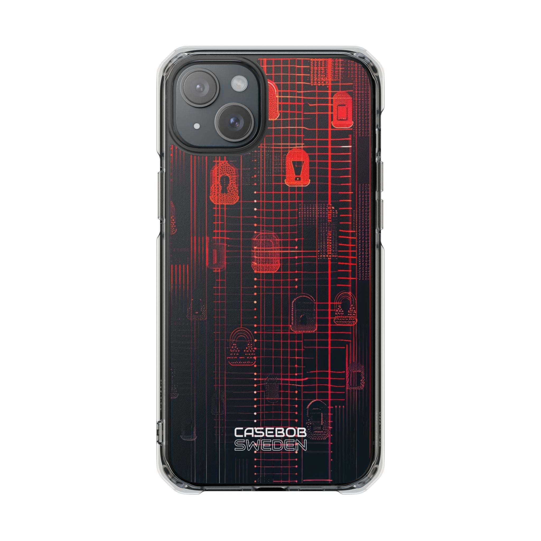 Cyber Locks Grid iPhone 15 - Impact Clear+