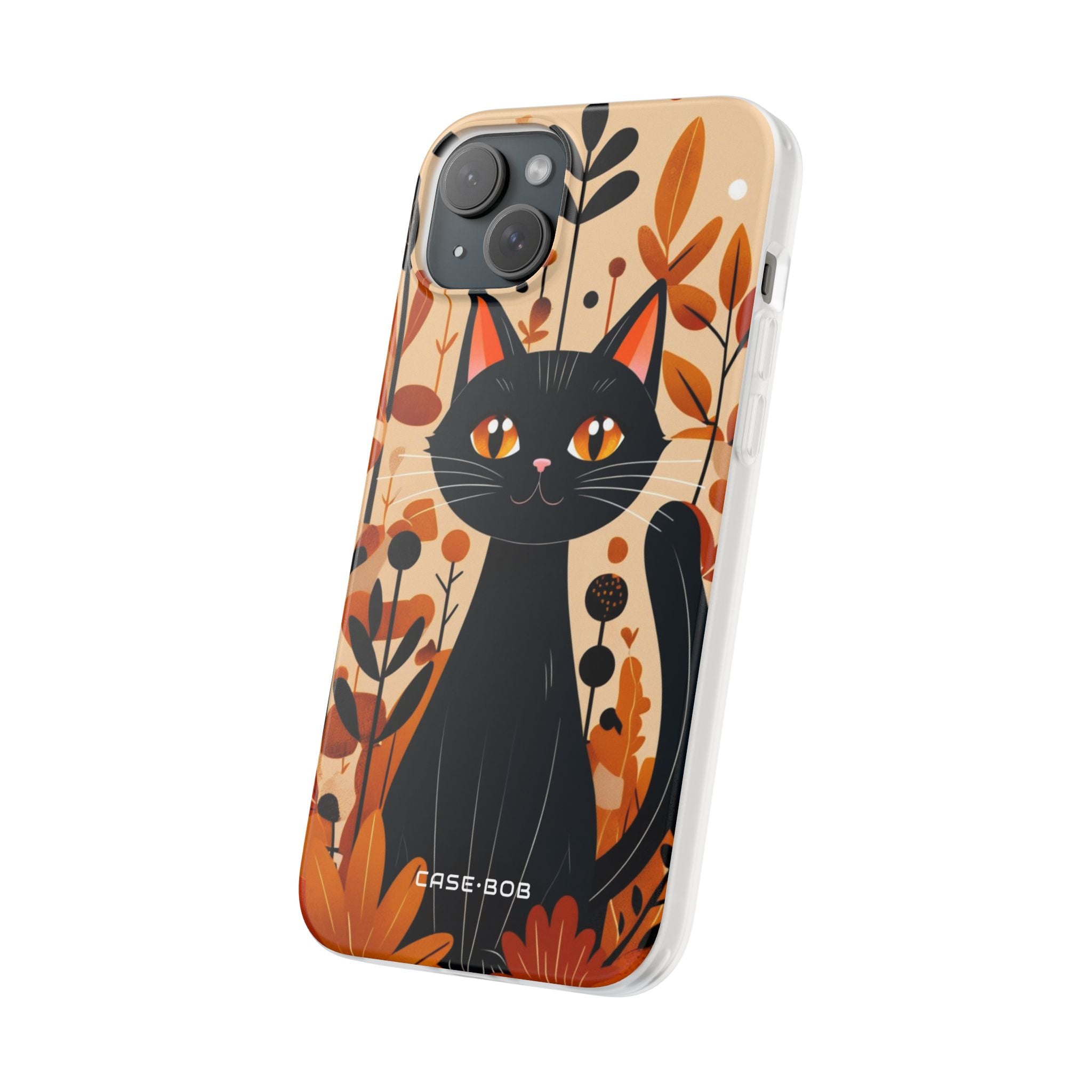 Black Cat Glow iPhone 15 Plus Case - Soft