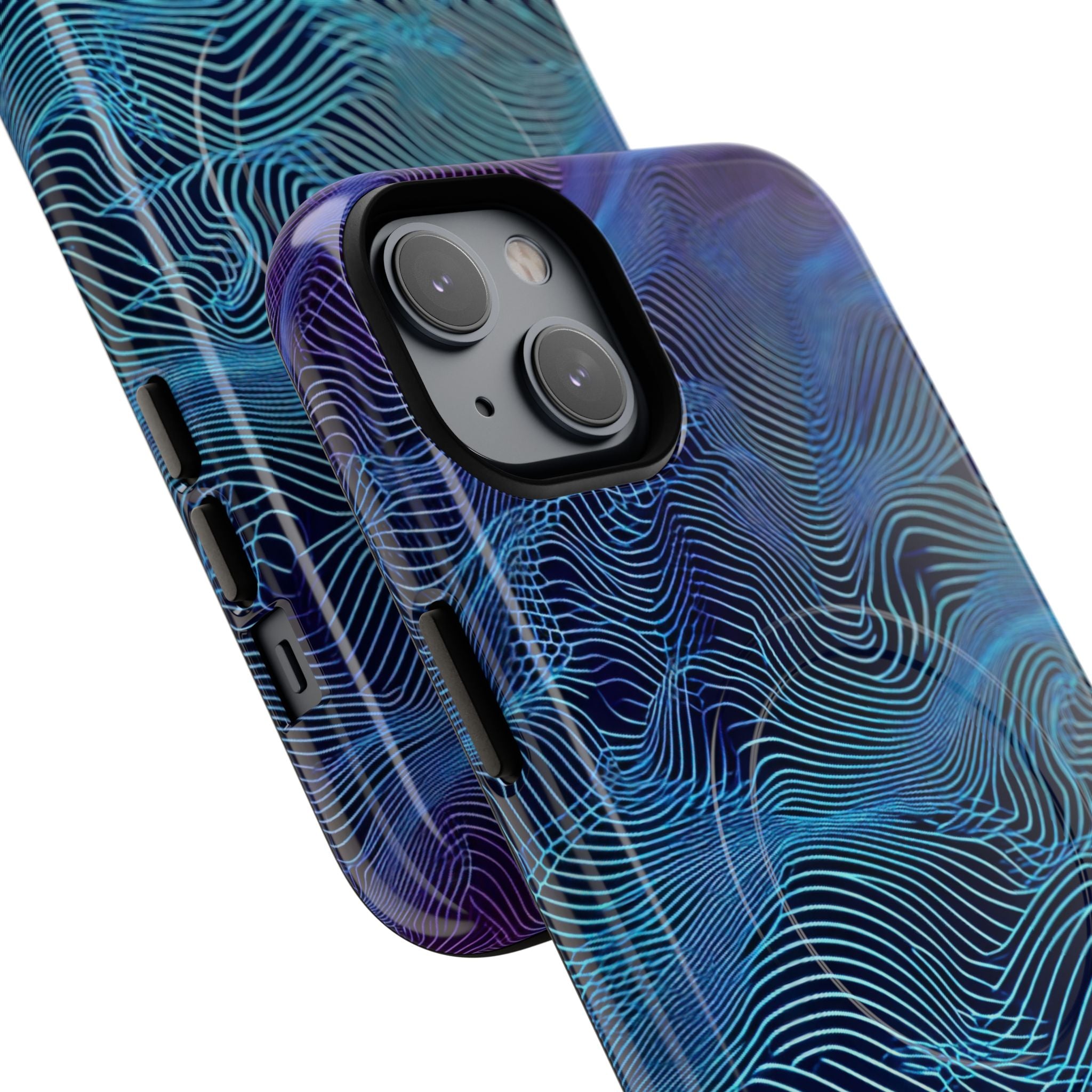 Neon Waves Flow iPhone 14 - Tough+