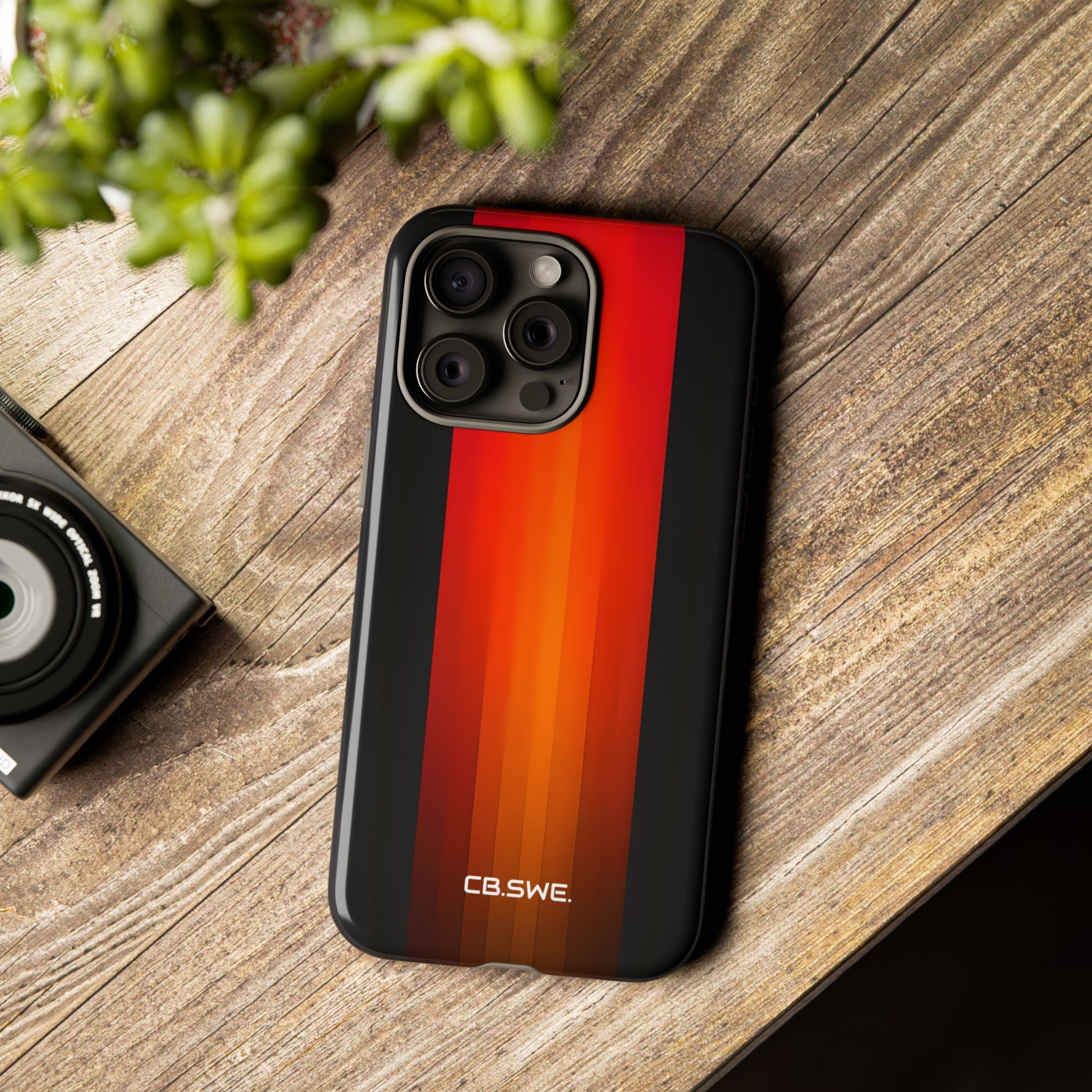 Vibrant Red to Black Gradient Minimalist Phone iPhone 15 - Tough