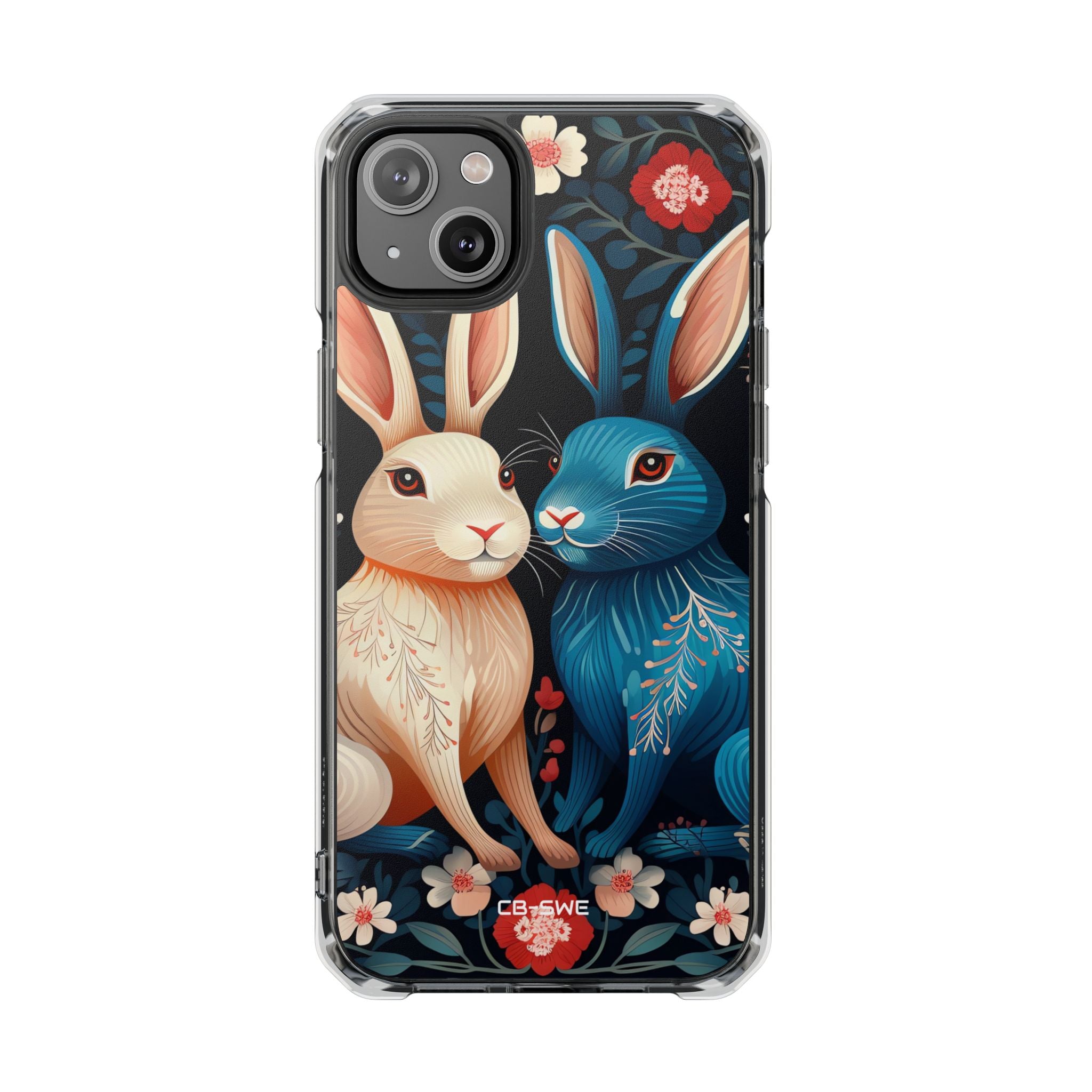 Rabbits Embrace Blossoms iPhone Case - Impact