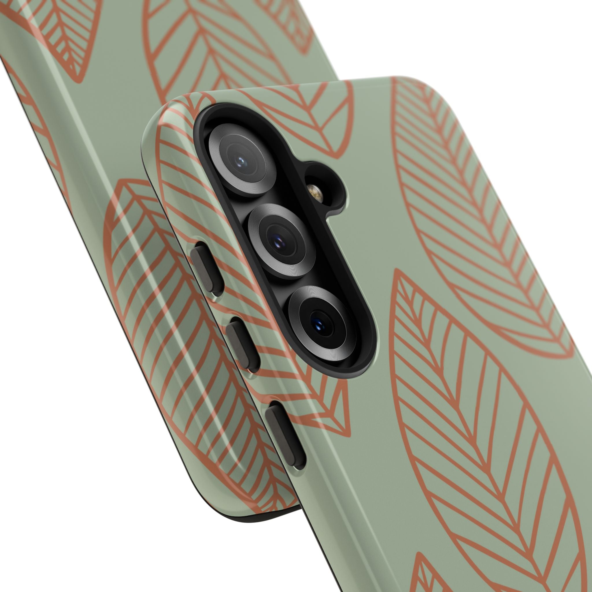 Mint and Orange Leaves - Samsung Case