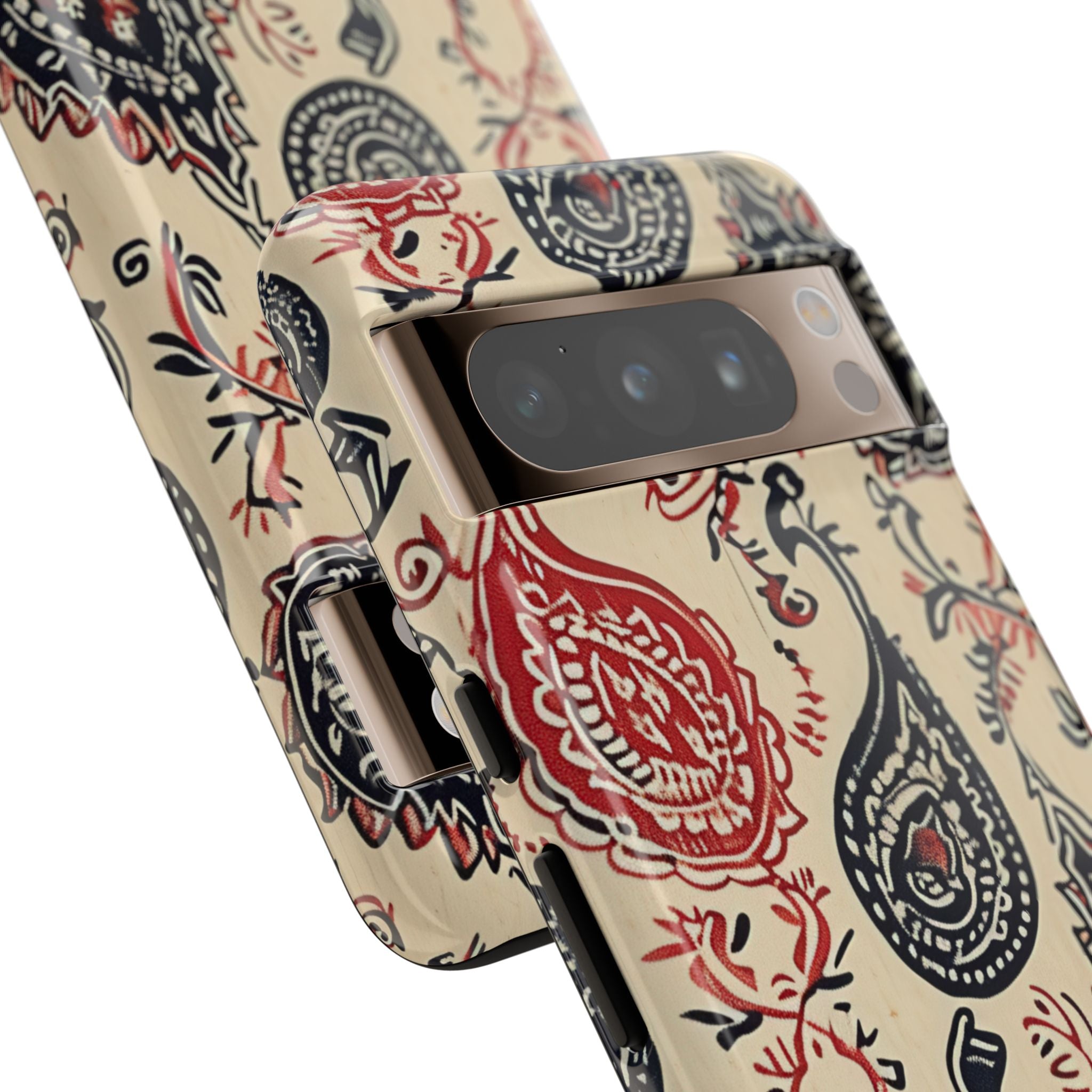 Navy Paisley Swirl Google Pixel 8 - Resistente
