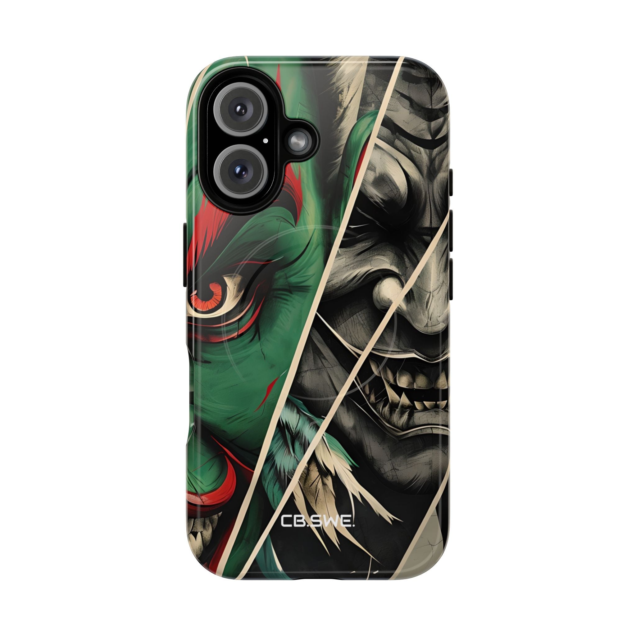 Striking Japanese Mask Art Vivid Colors iPhone 16 - Tough+