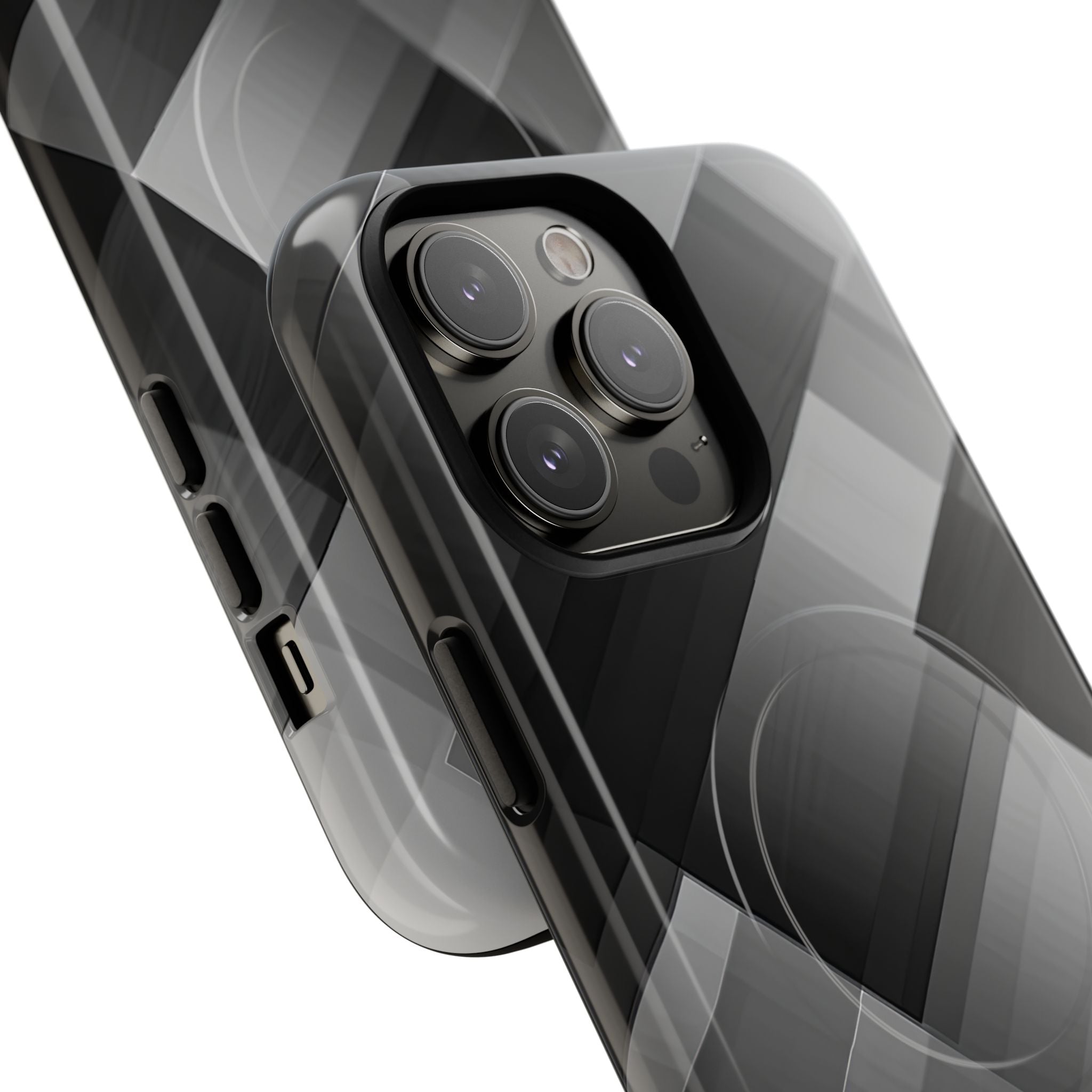 Grayscale Geometric Layers iPhone 14 - Tough+