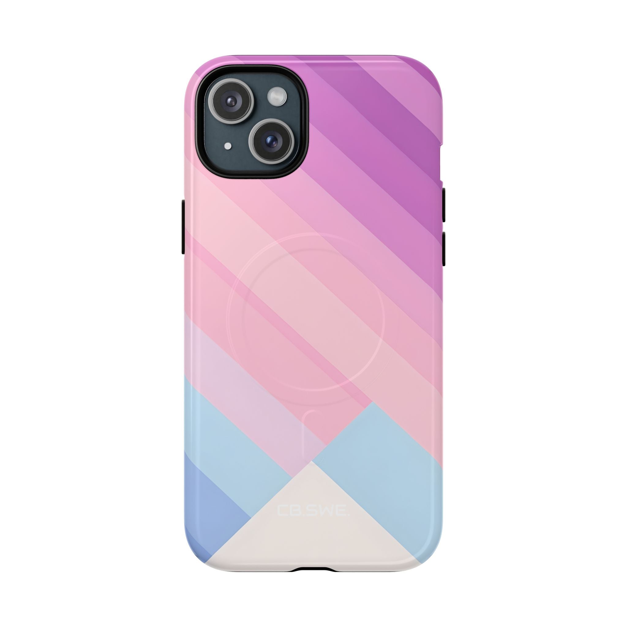 Pink Blue Gradient Layers iPhone 15 - Tough+