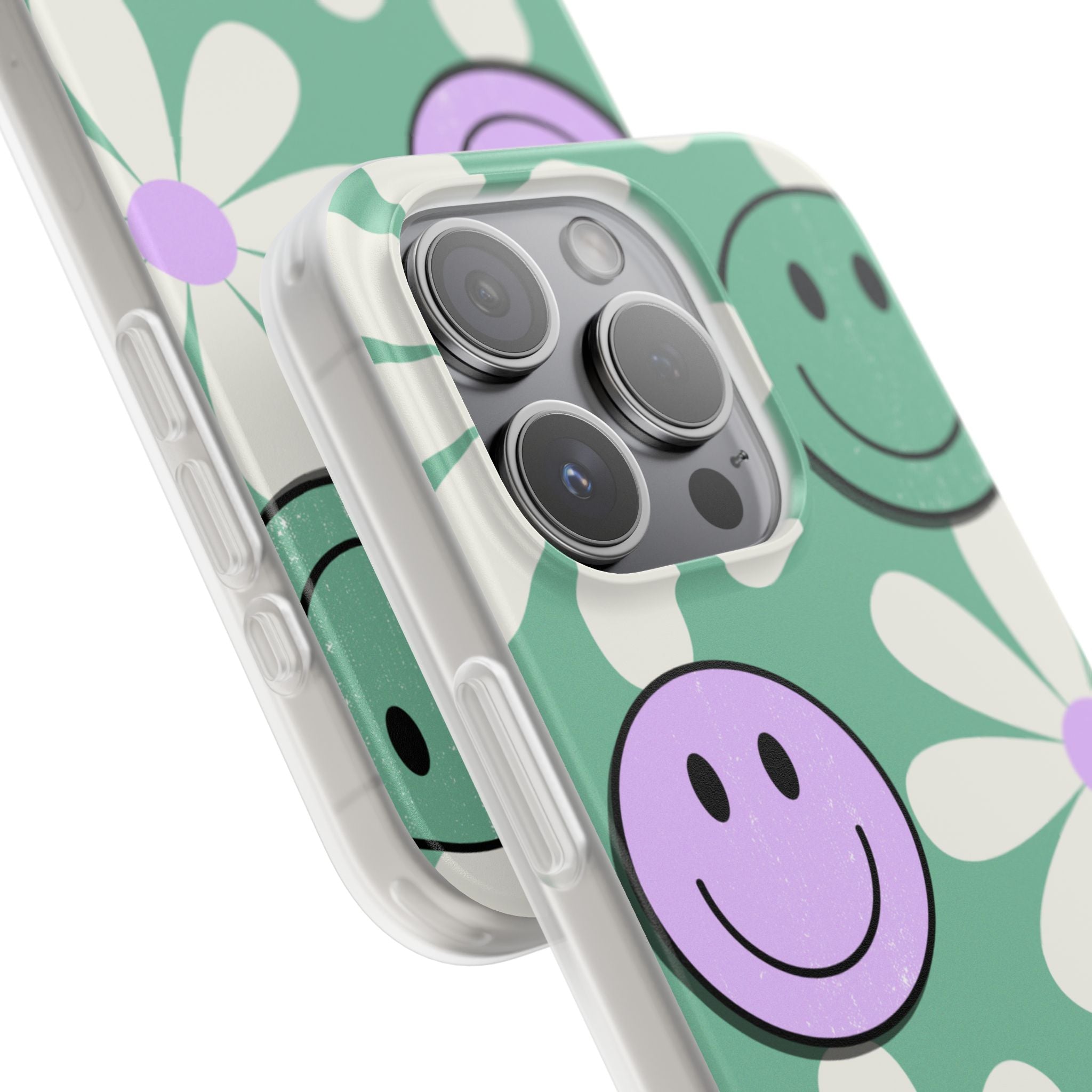 Smiley Daisy Glow iPhone 15 Pro Case - Soft