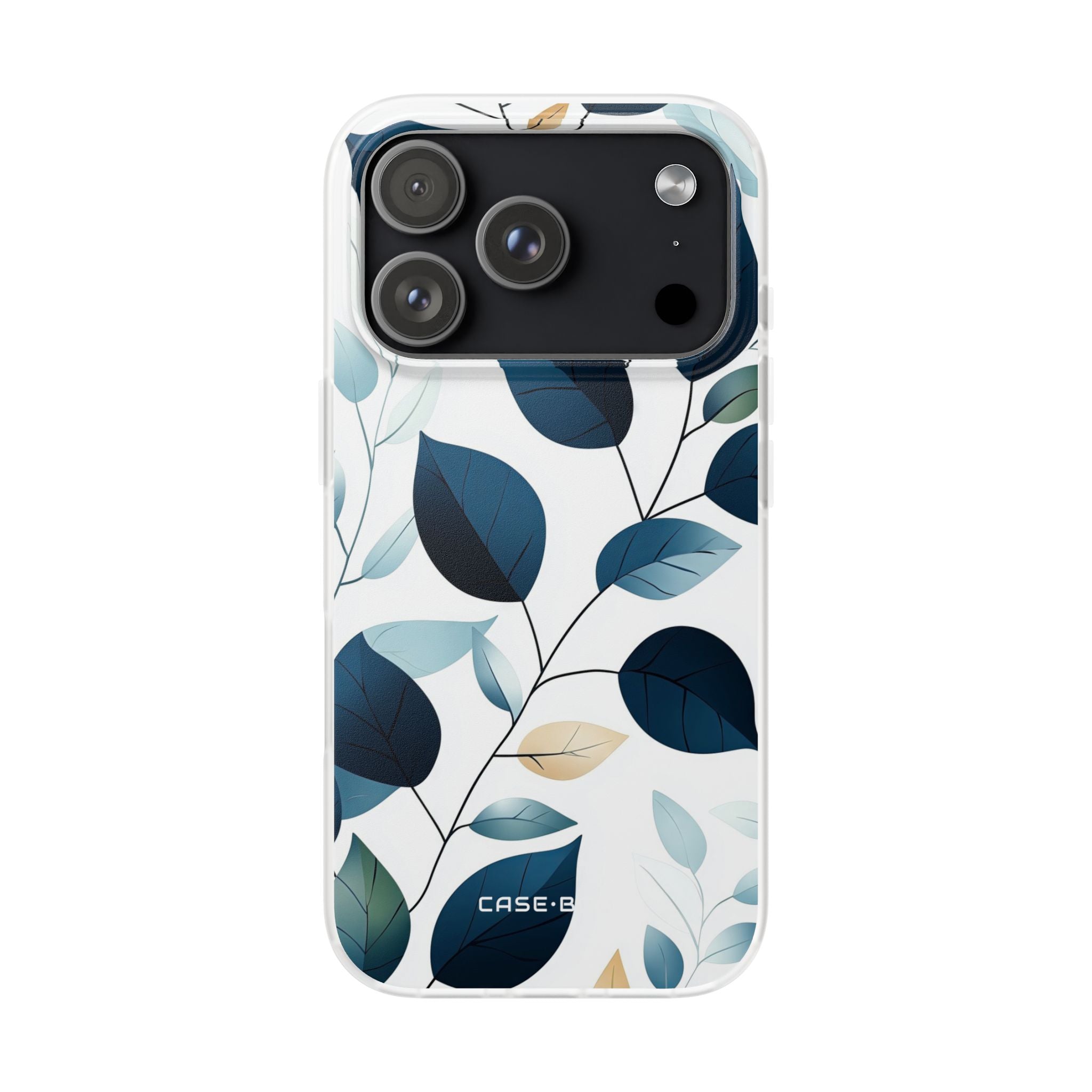 Navy Leaf Veins iPhone 17 Pro Case - Soft