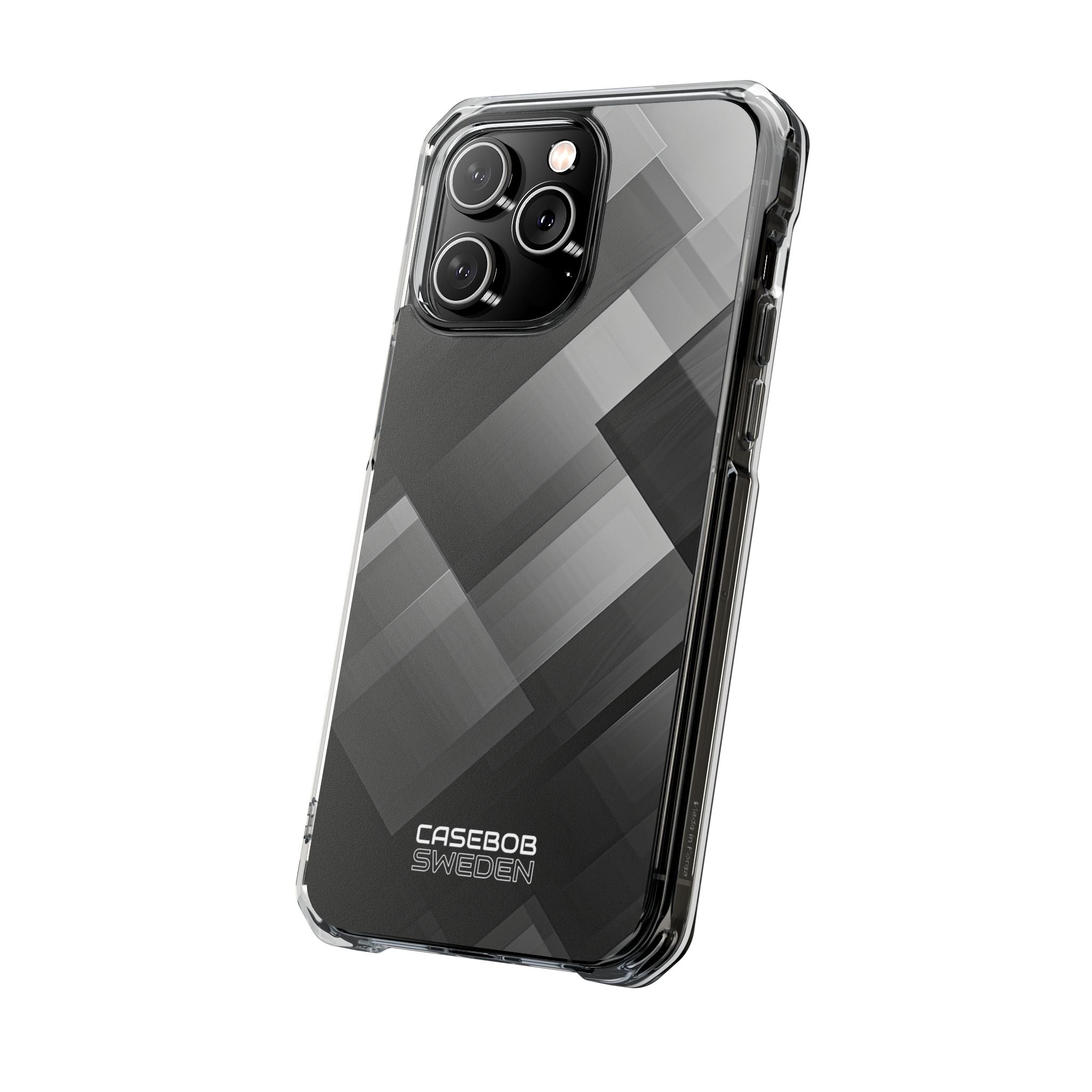 Grayscale Geometric Layers iPhone 14 - Impact Clear+