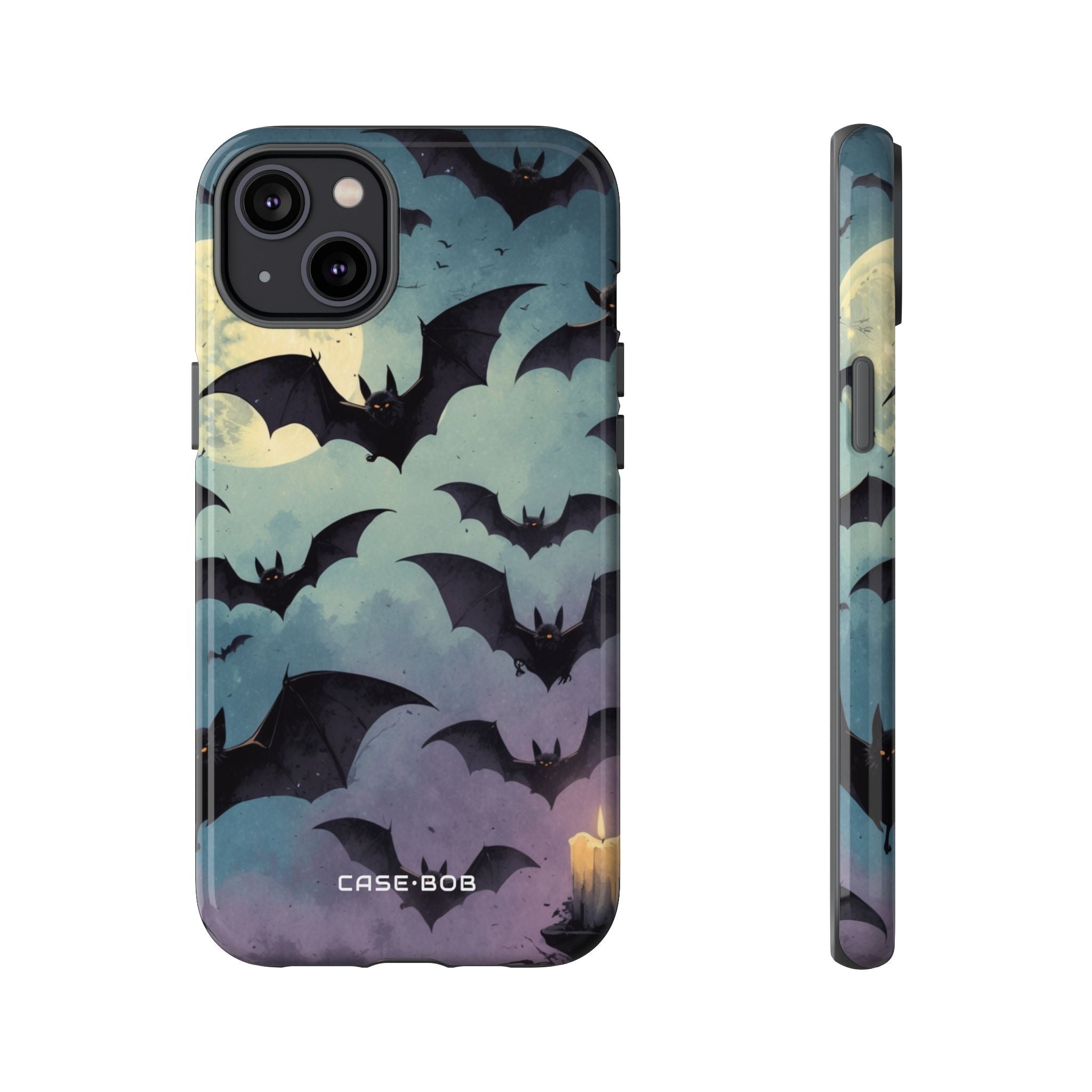 Glowing Bat Swarm iPhone 14 Plus Case - Tough