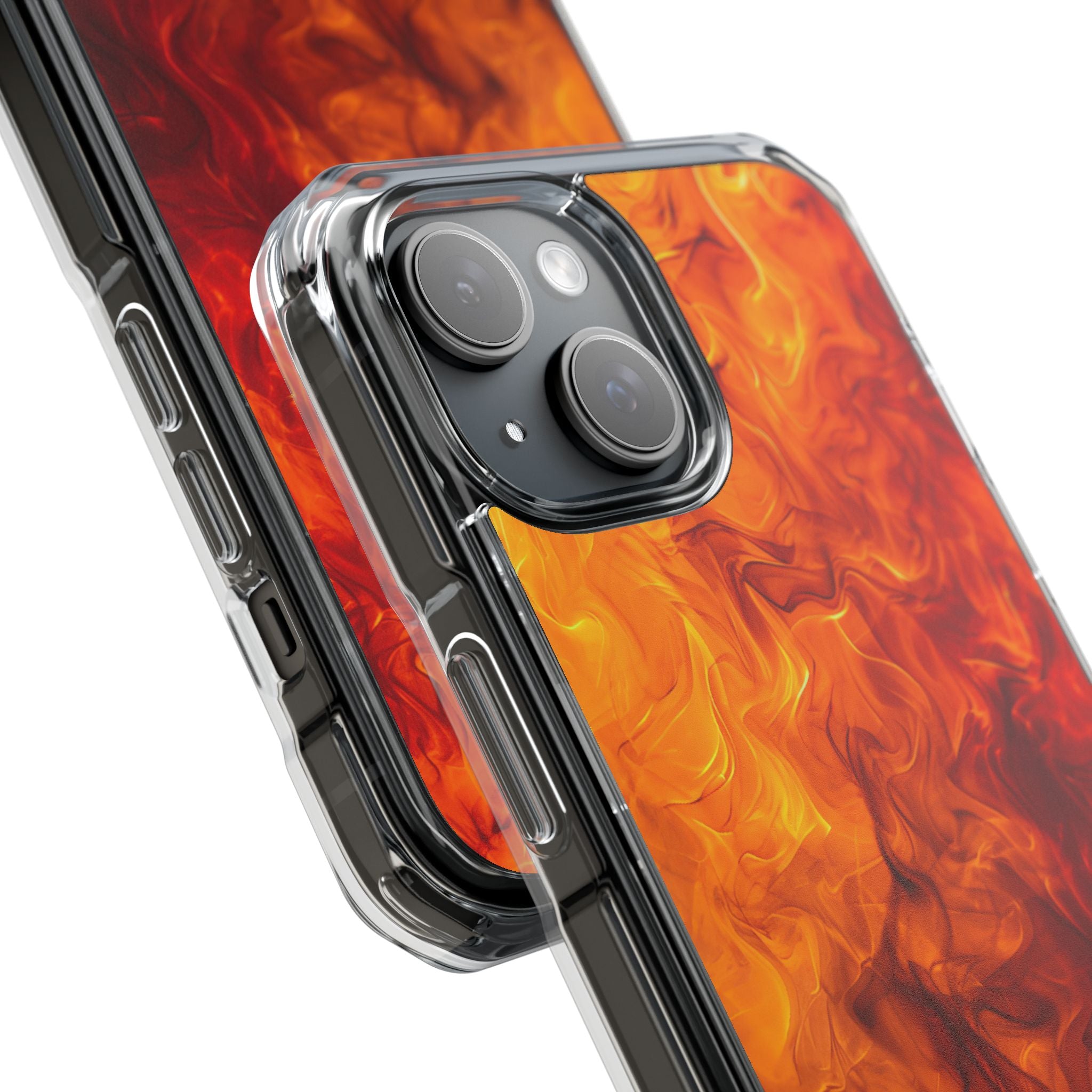 Flaming Energy Swirl iPhone 15 - Impact Clear+