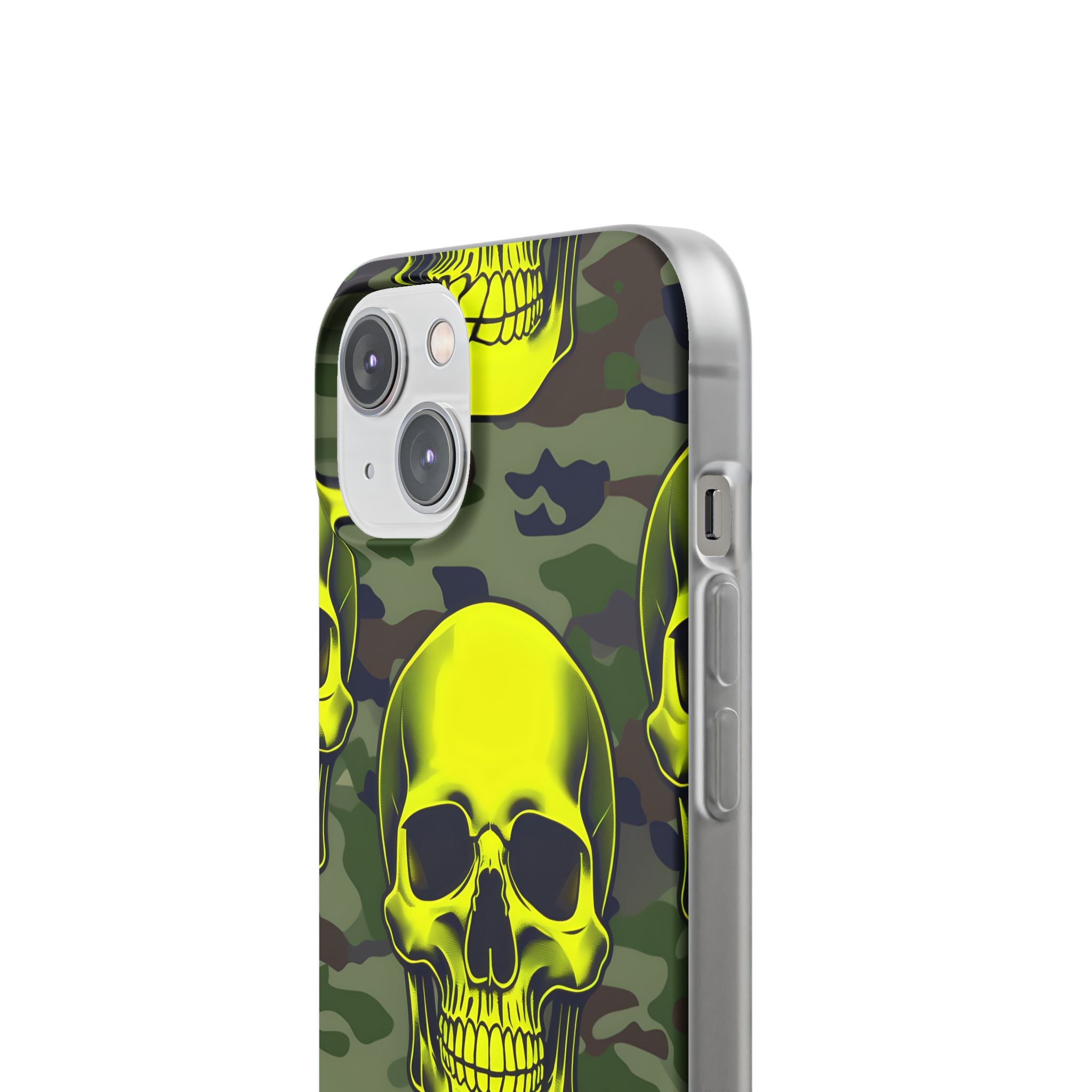 Neon Skull Camo iPhone 14 Case - Soft