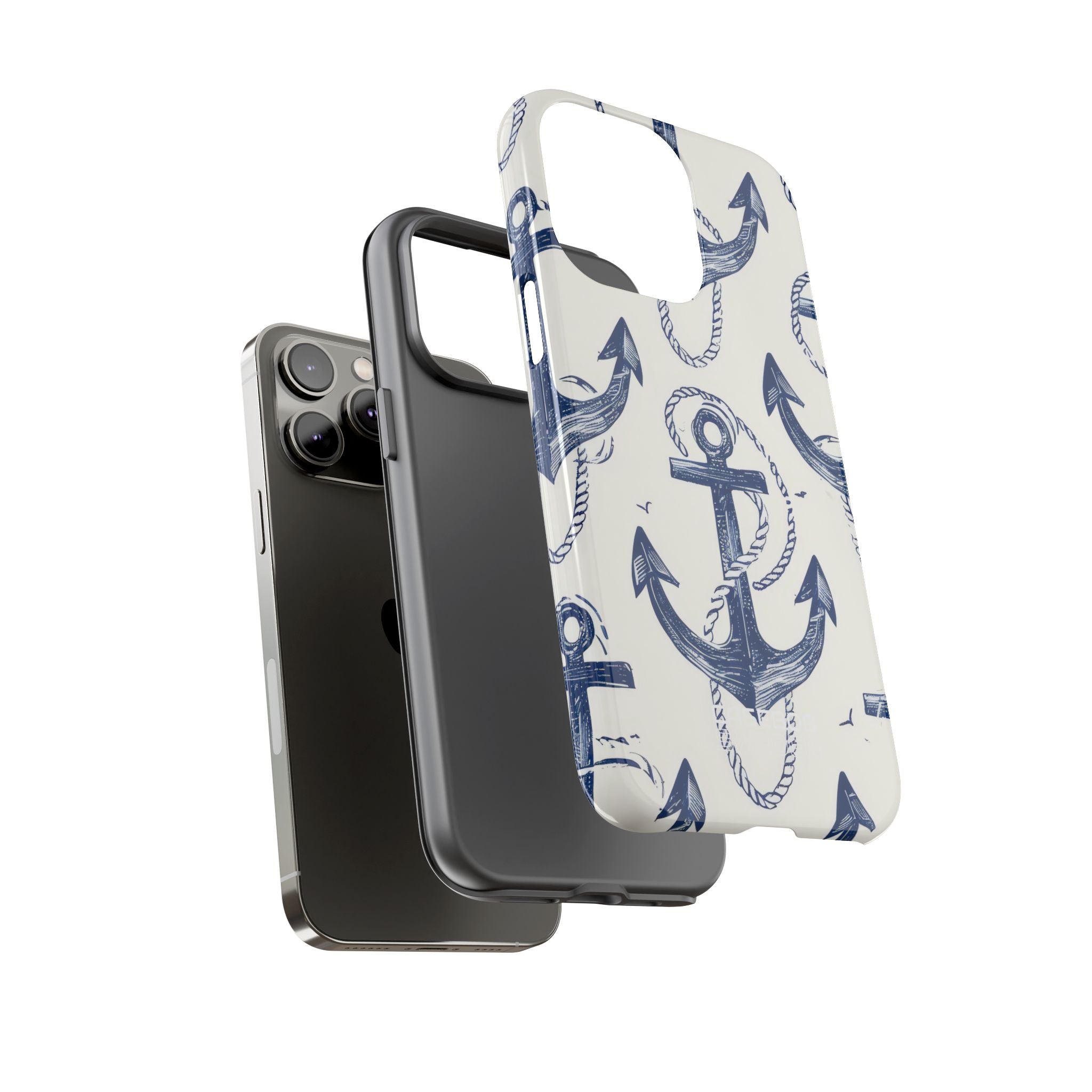 Arazzo con ancora blu navy iPhone 14 - Tough