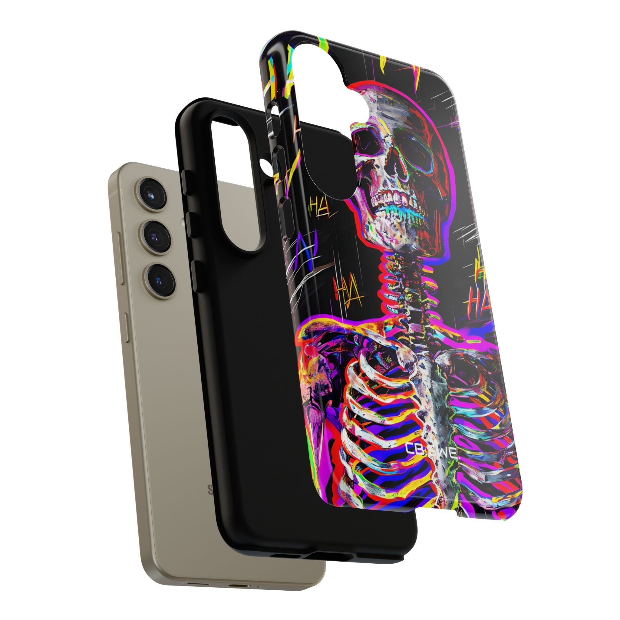 Neon Vaporwave Skeleton HA Text Samsung S24 - Tough