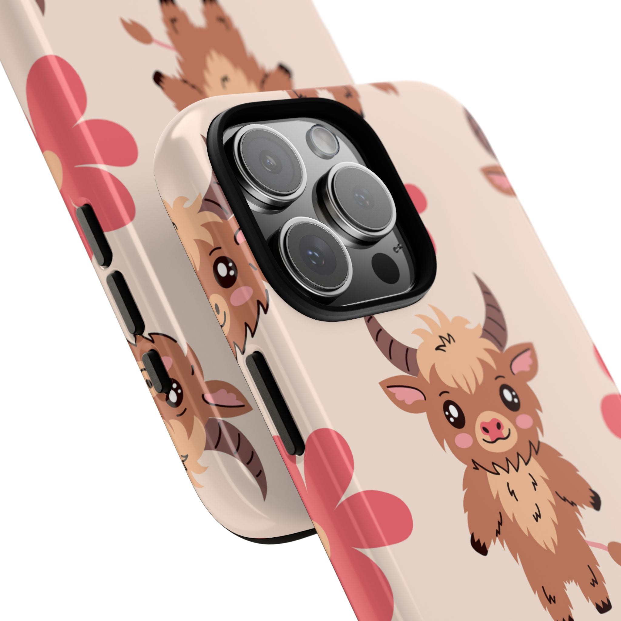 Cute Cattle & Flowers - iPhone Case