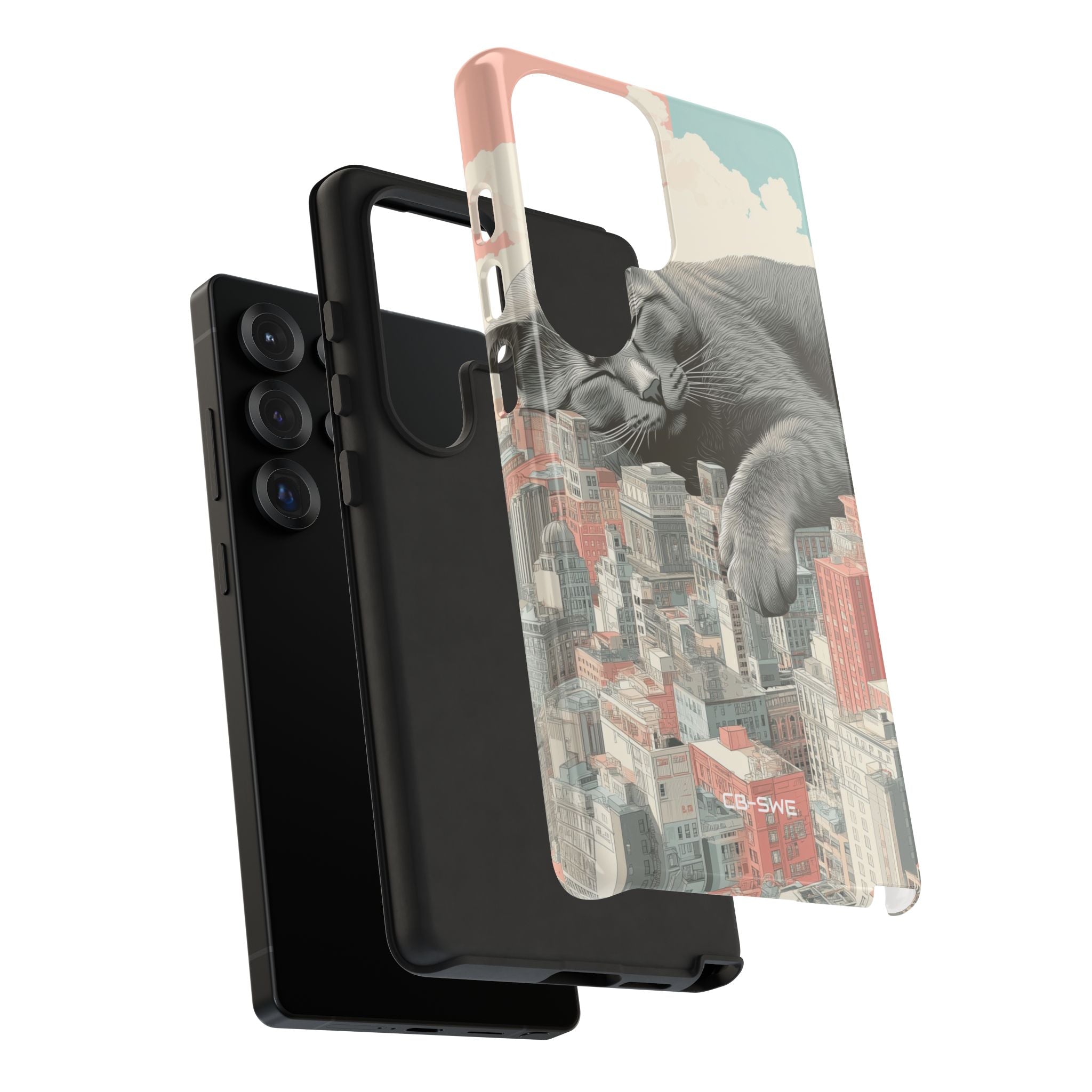 Cat Rests Over City - Samsung Case