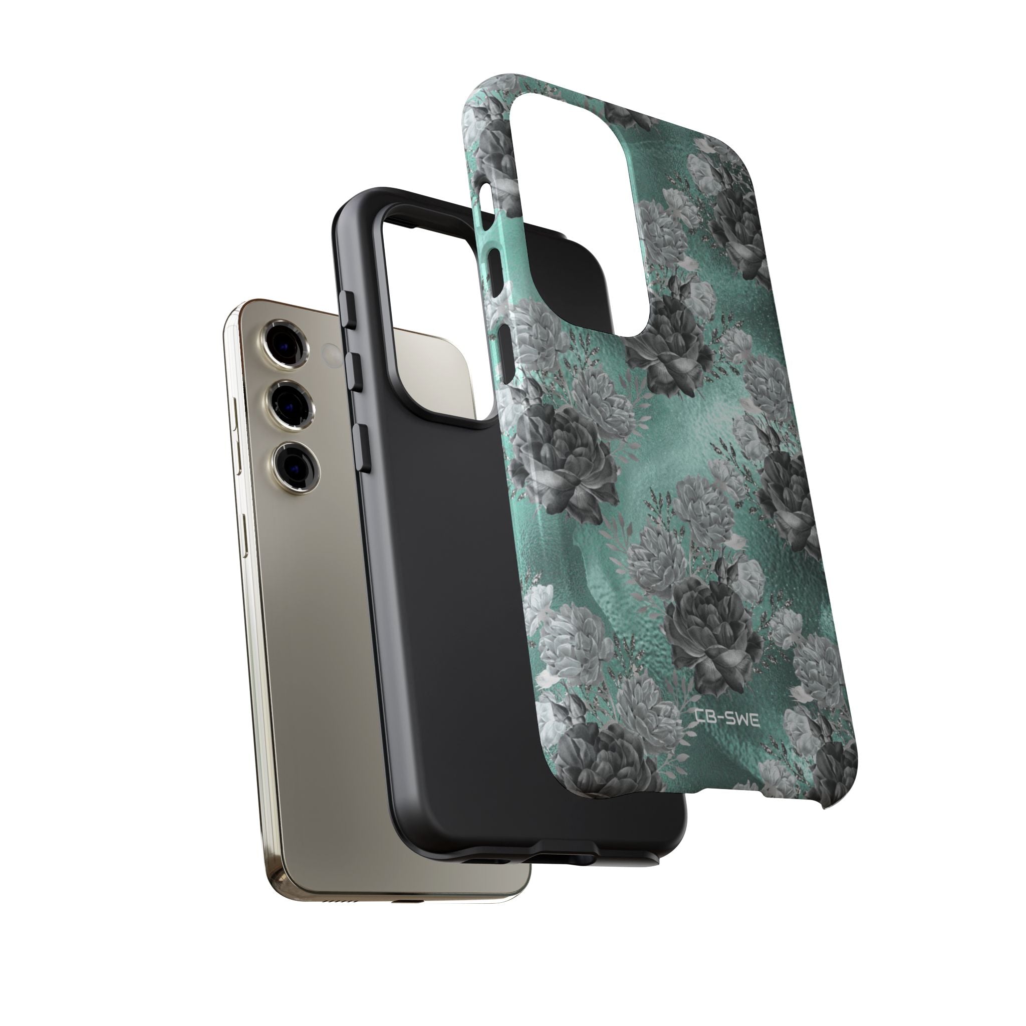 Teal Floral Elegance - Samsung Case
