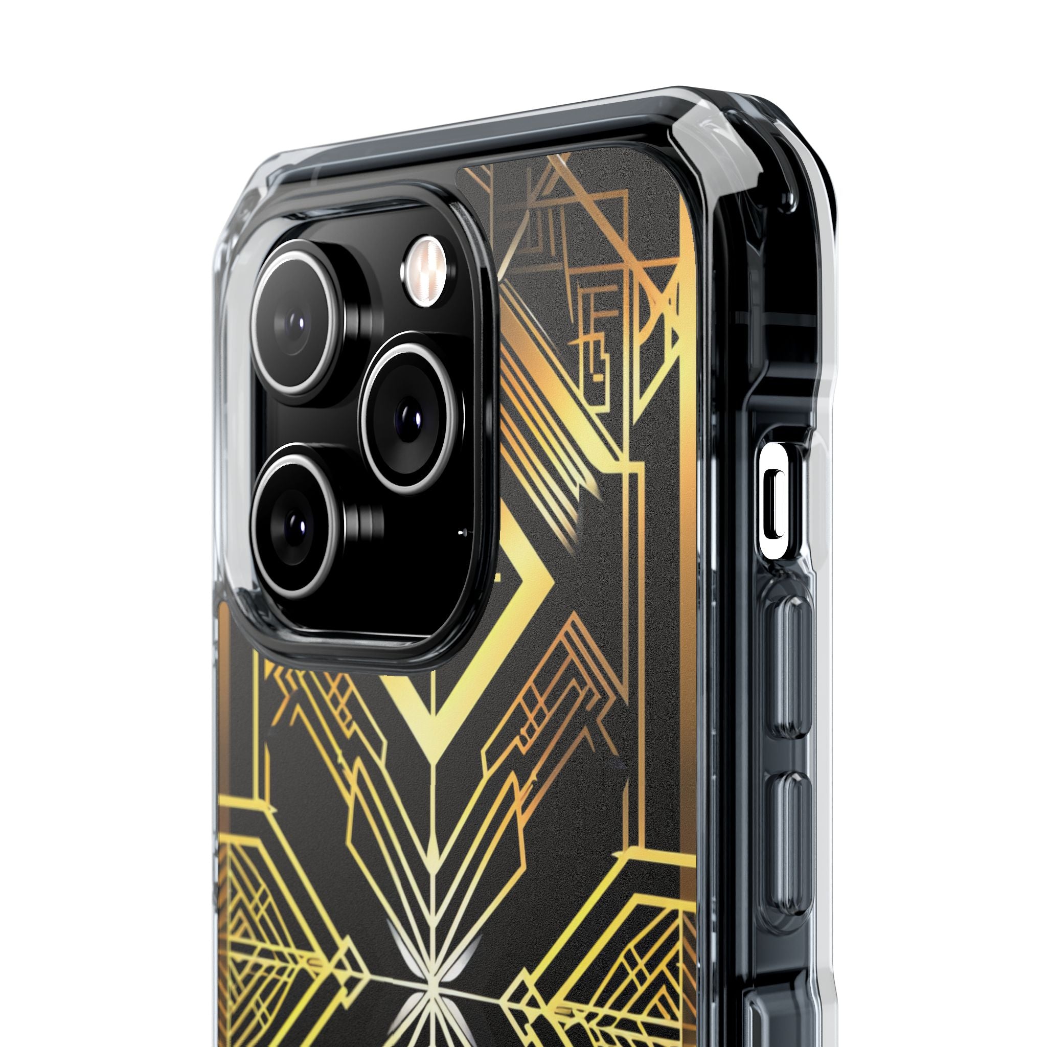 Golden Geometric Symphony iPhone 14 - Impact Clear+