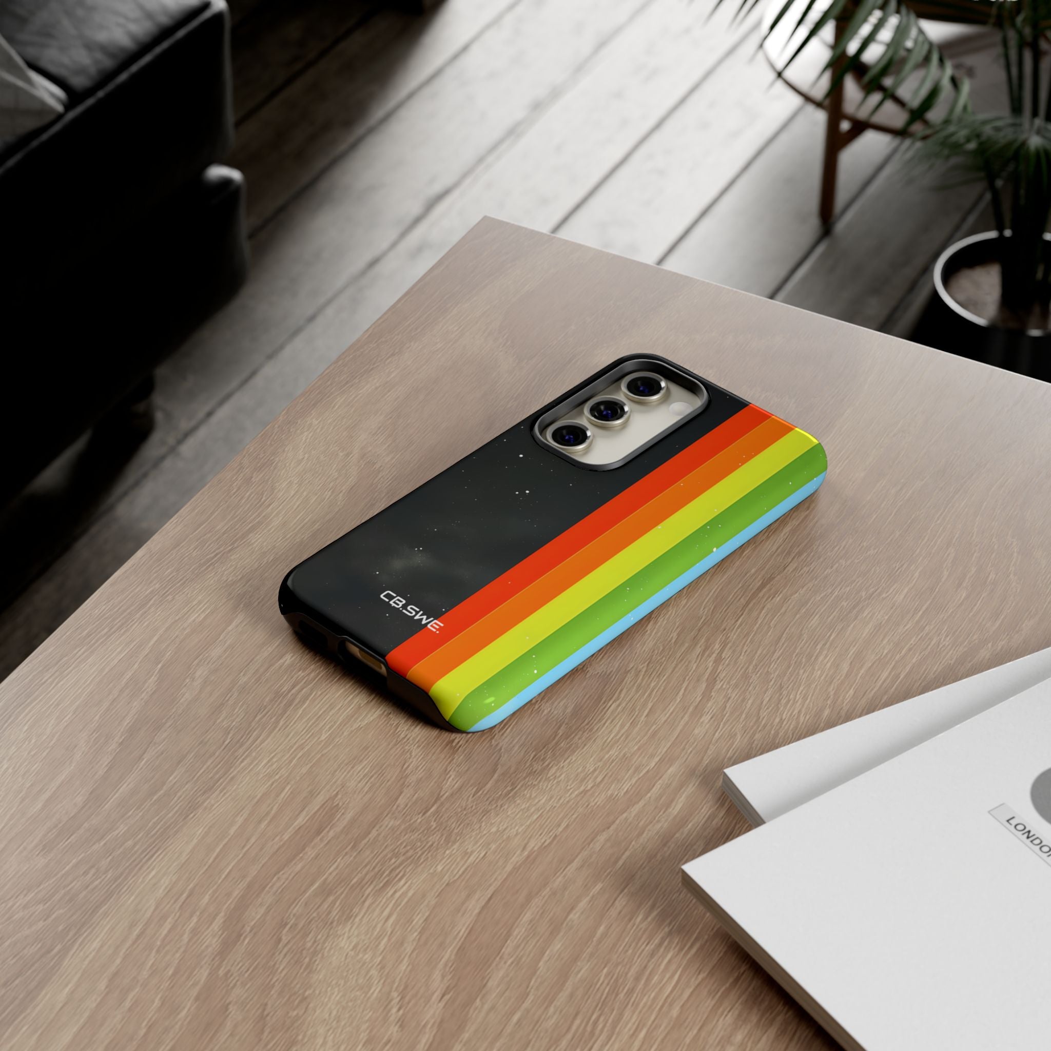 Vibrant Vertical Stripes Against Cosmic Black Samsung S23 - Tough