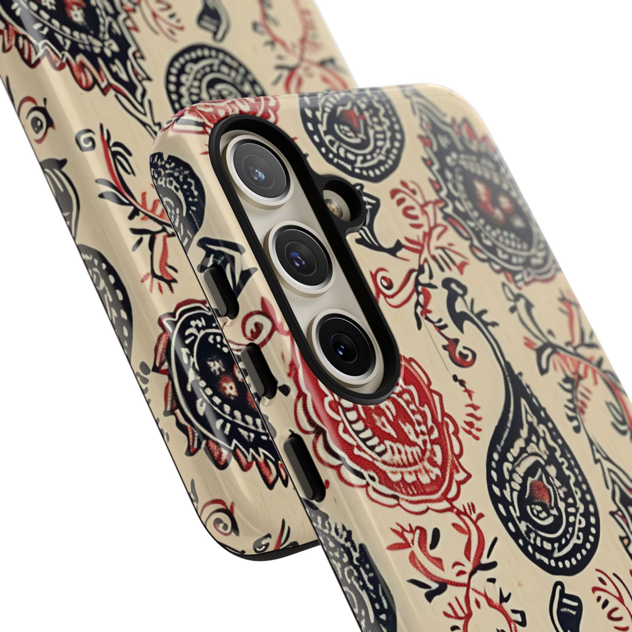 Navy Paisley Swirl Samsung S24 - Resistente