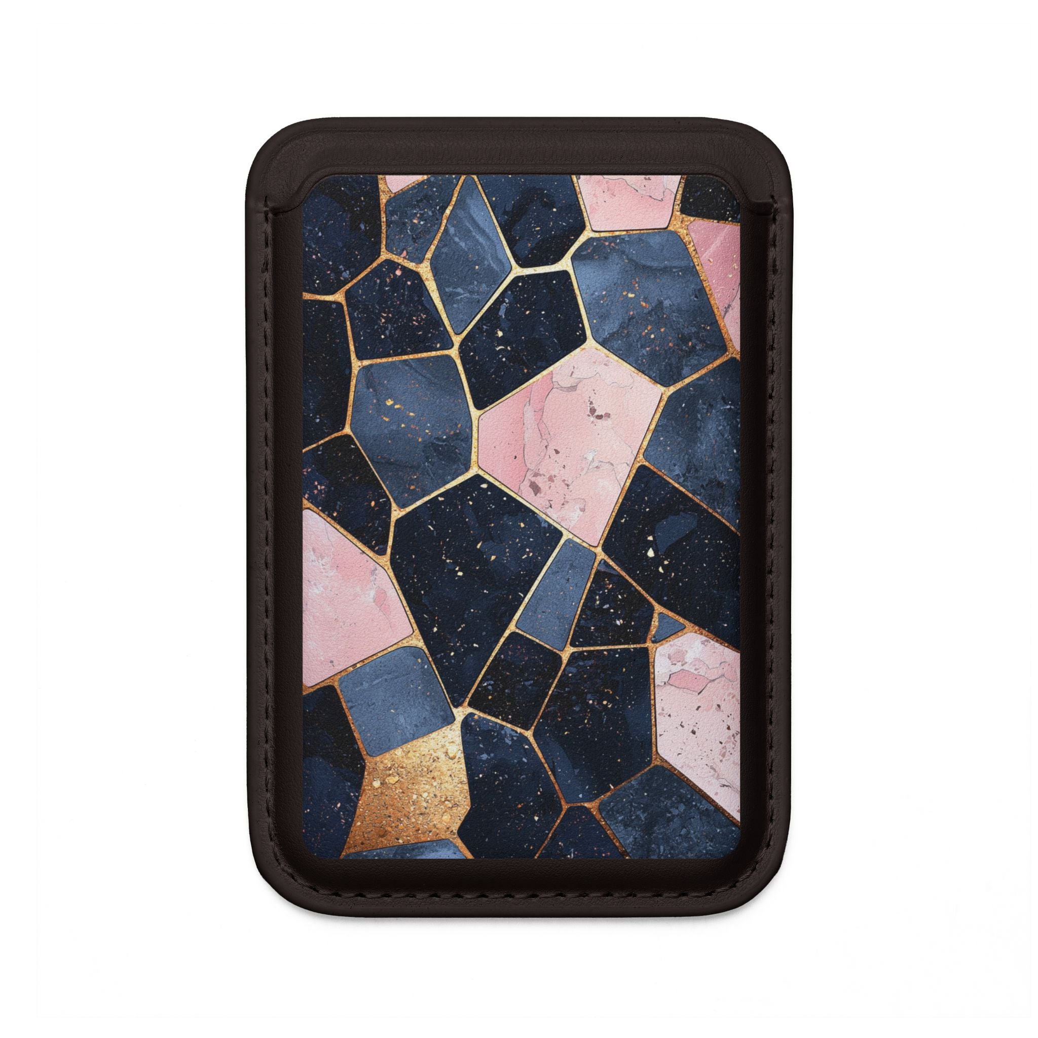 Kultainen mosaiikkilompakko navy – MagSafe-valmis