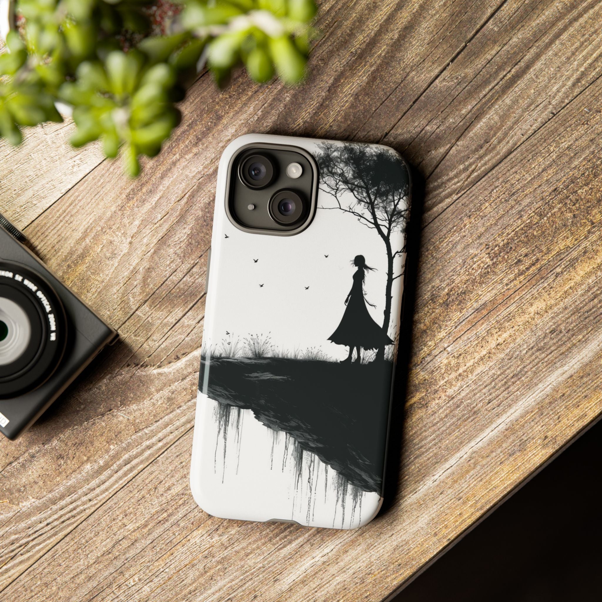 Cliffside Silhouette iPhone 15 Case - Tough