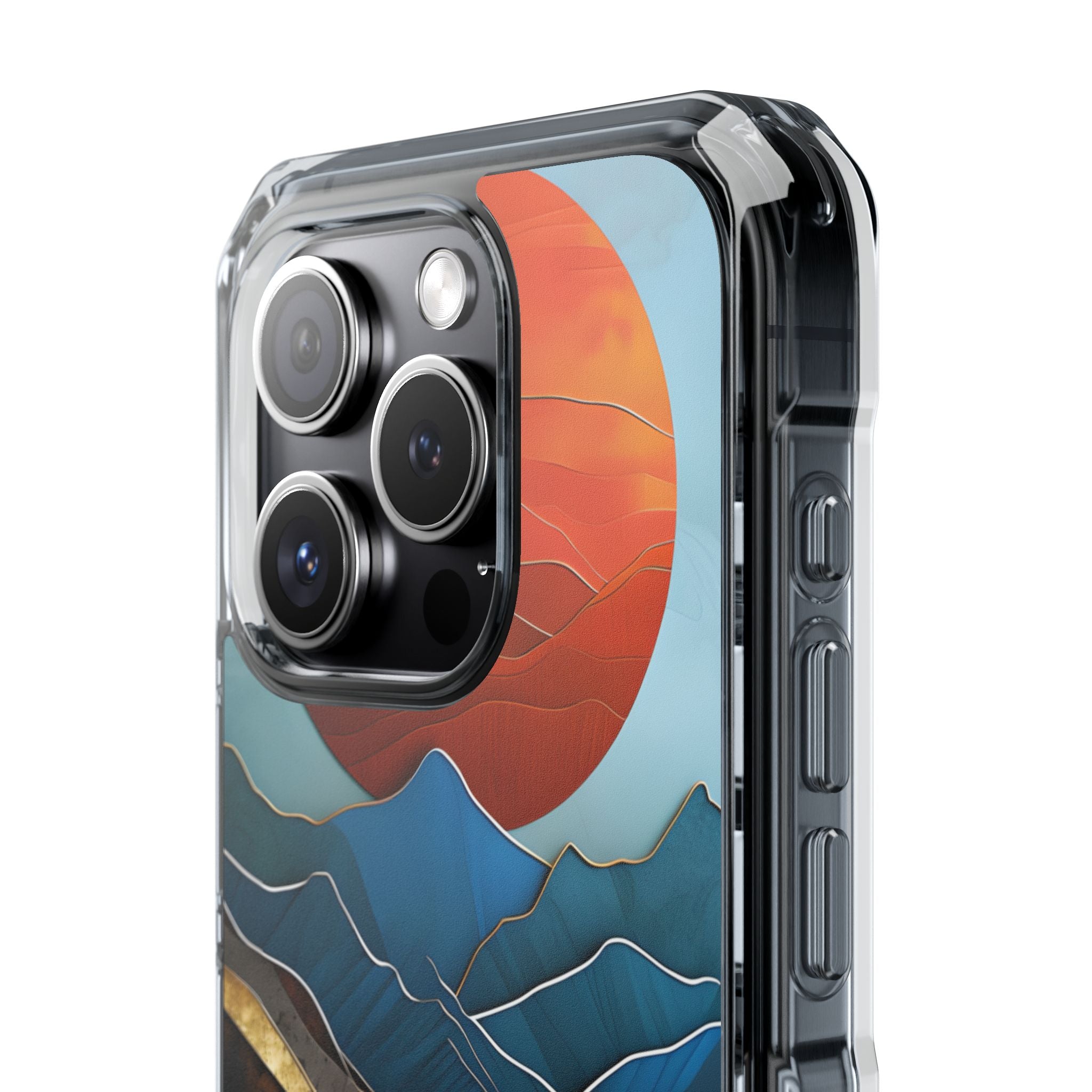 Sunset Geometry Waves iPhone Case - Impact