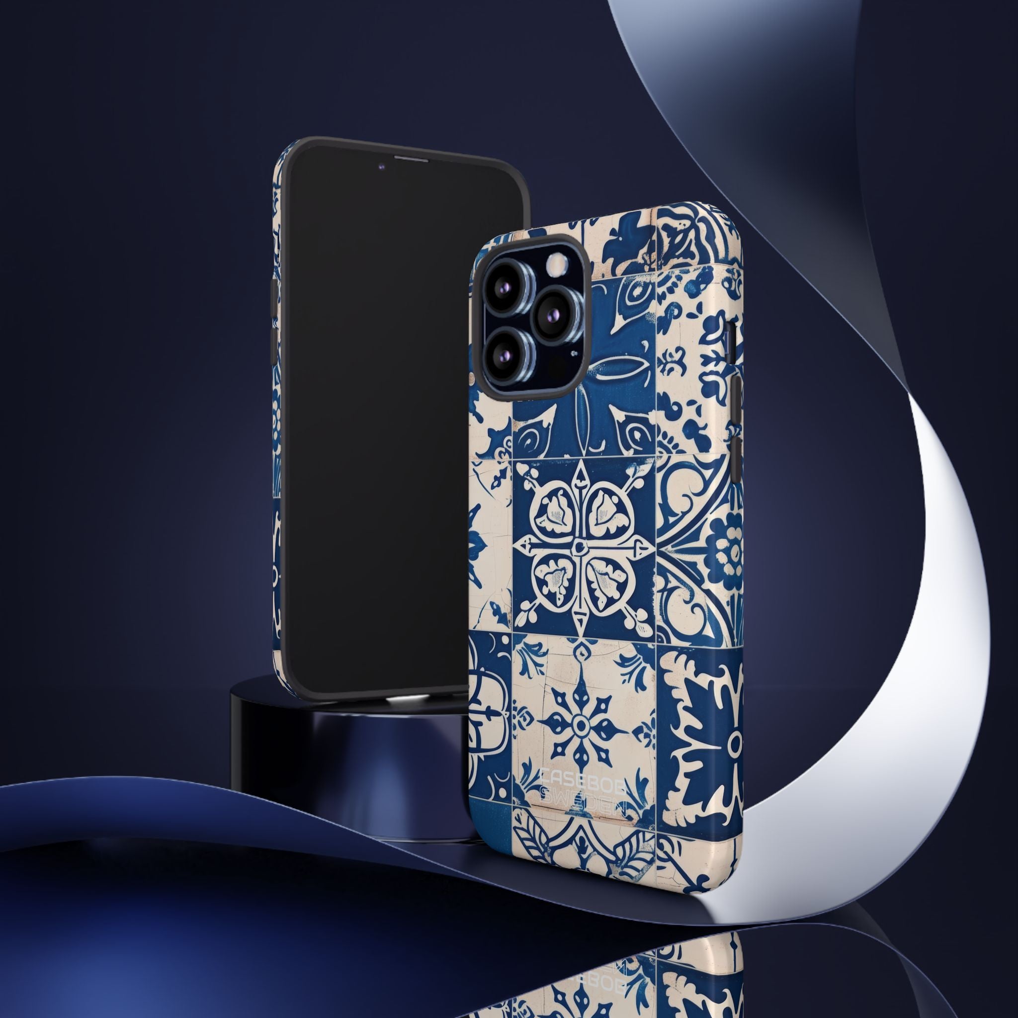 Ornate Blue Tiles iPhone 13 - Tough