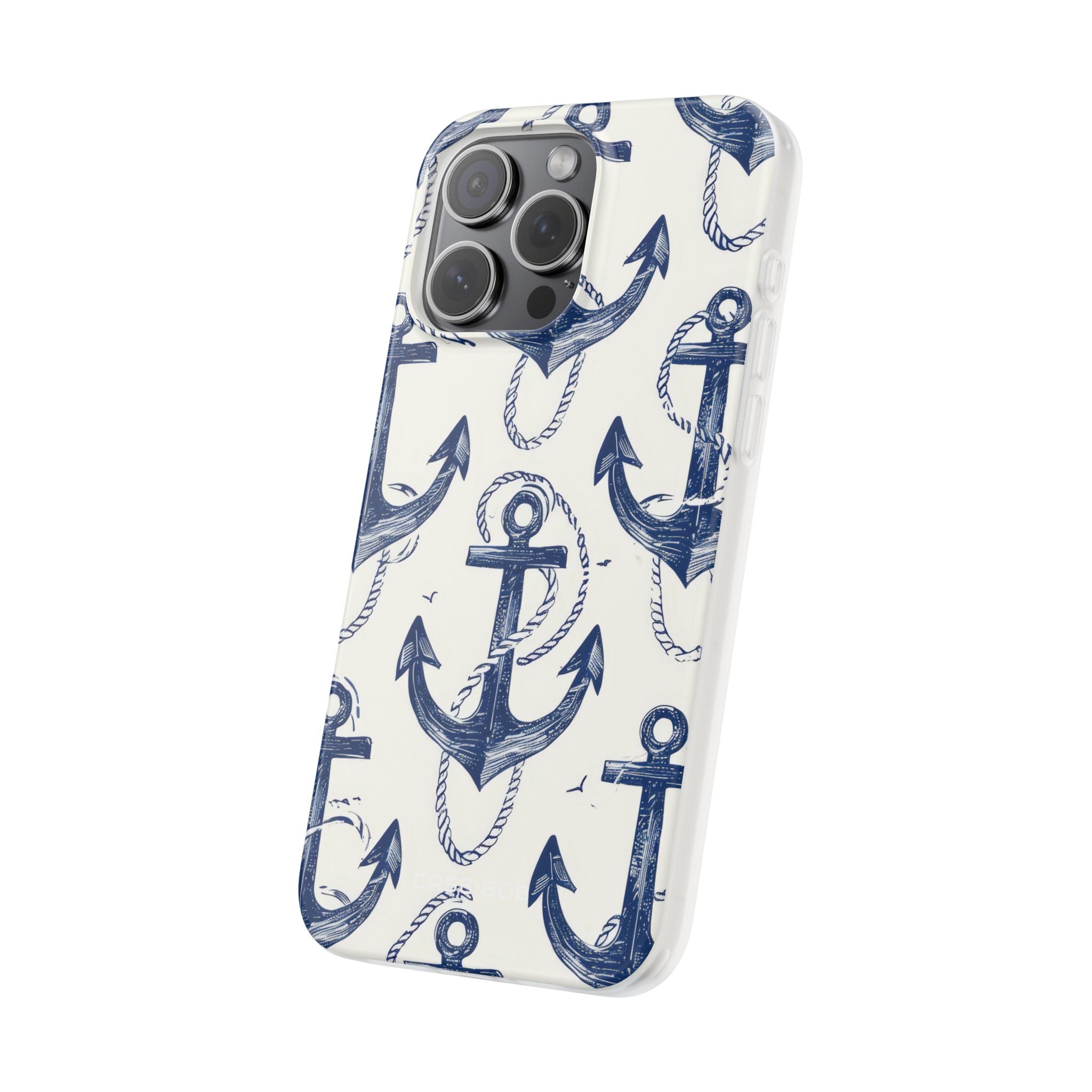 Navy Anchor Loop iPhone 15 Pro Max Case - Soft