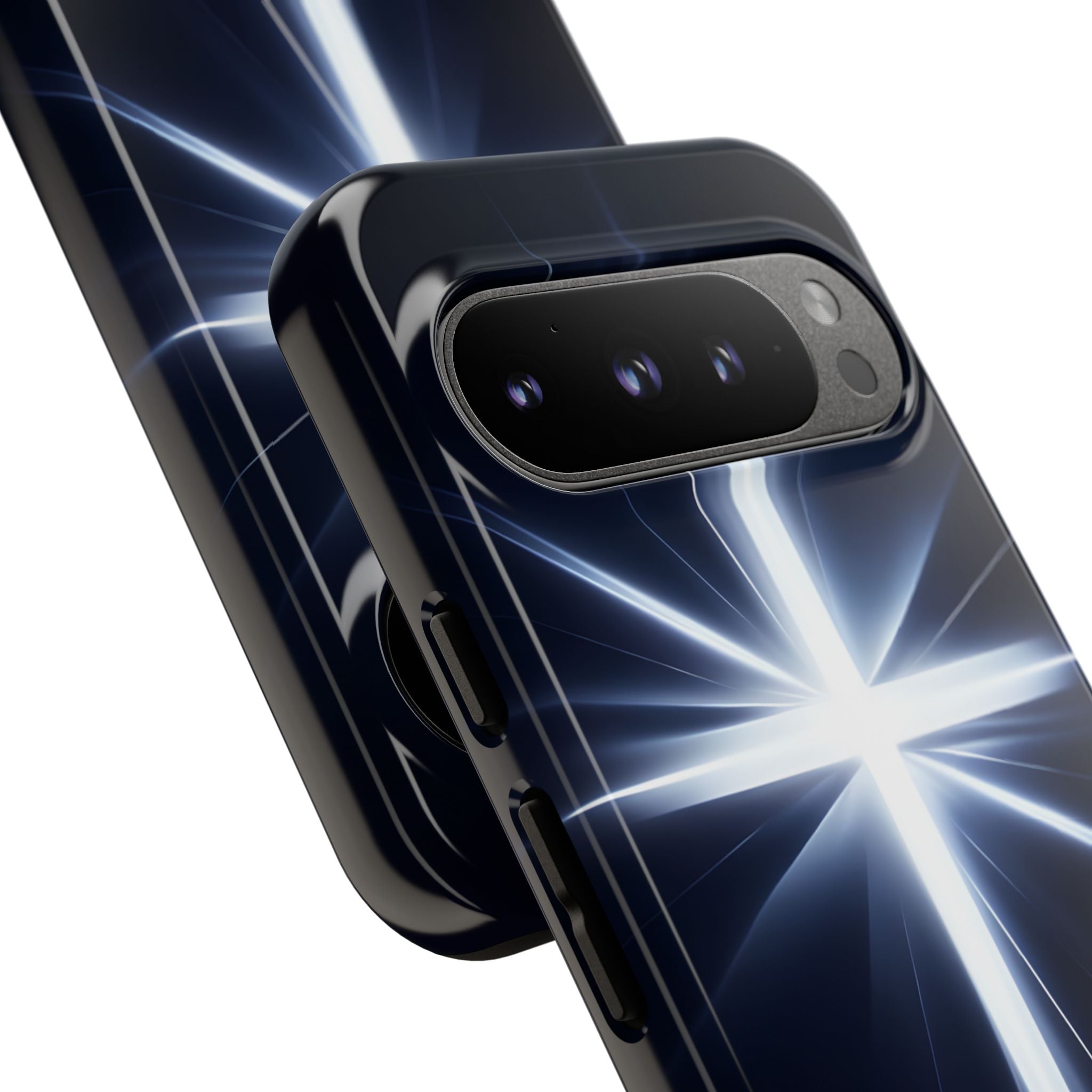 Glowing White Cross Dark Blue Google Pixel 9 - Tough