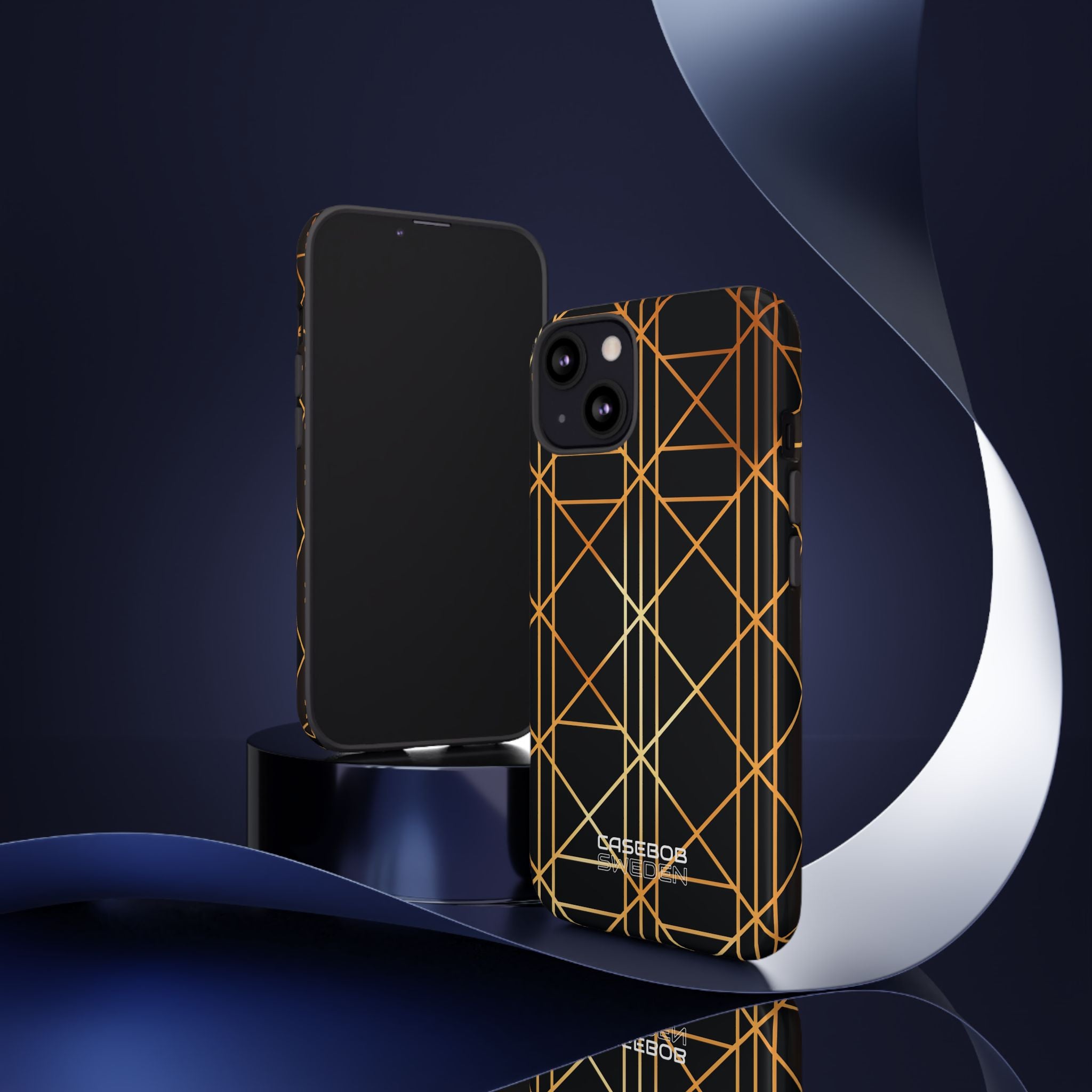 Golden Geometric Elegance iPhone 13 - Tough