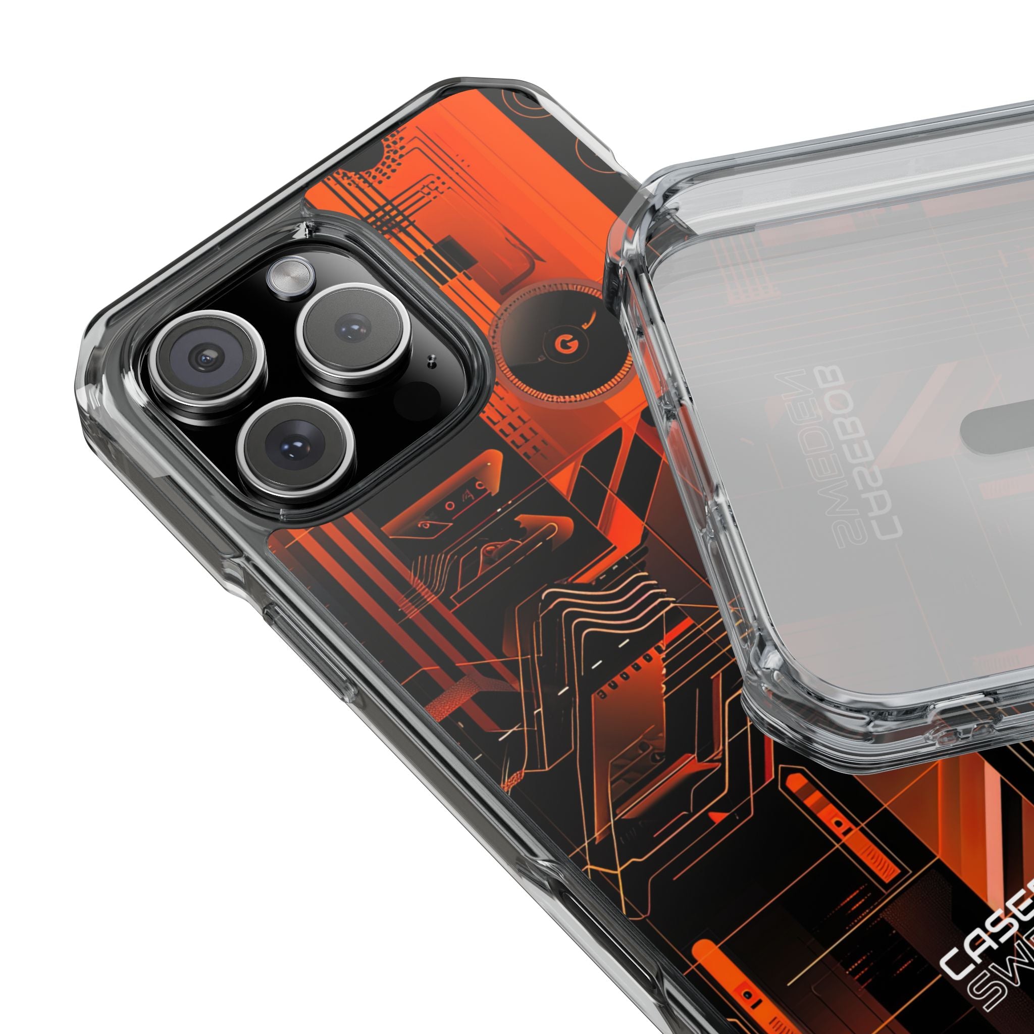 Orange Circuit Dreams iPhone 16 - Impact Clear+