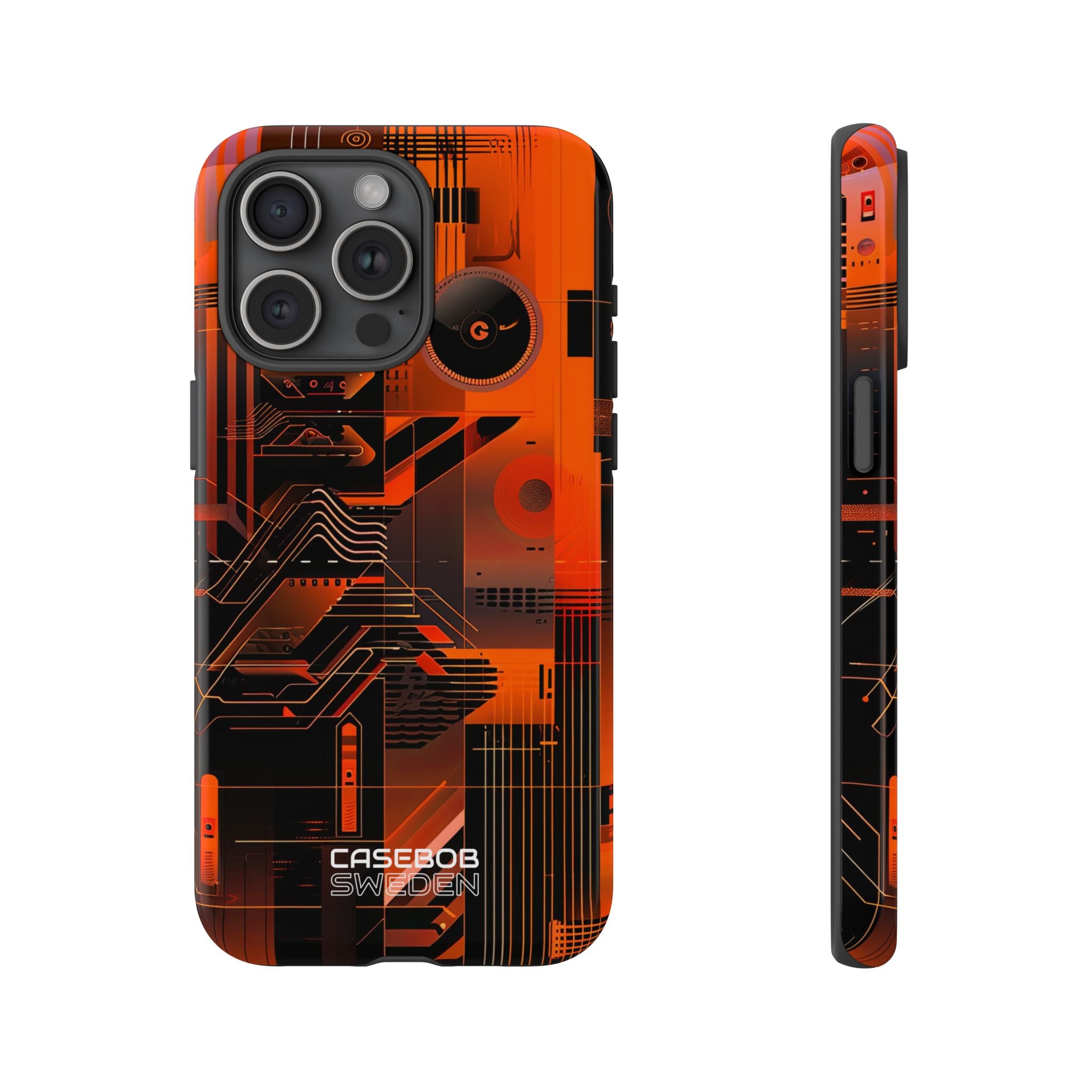 Orange Circuit Dreams iPhone 15 - Tough