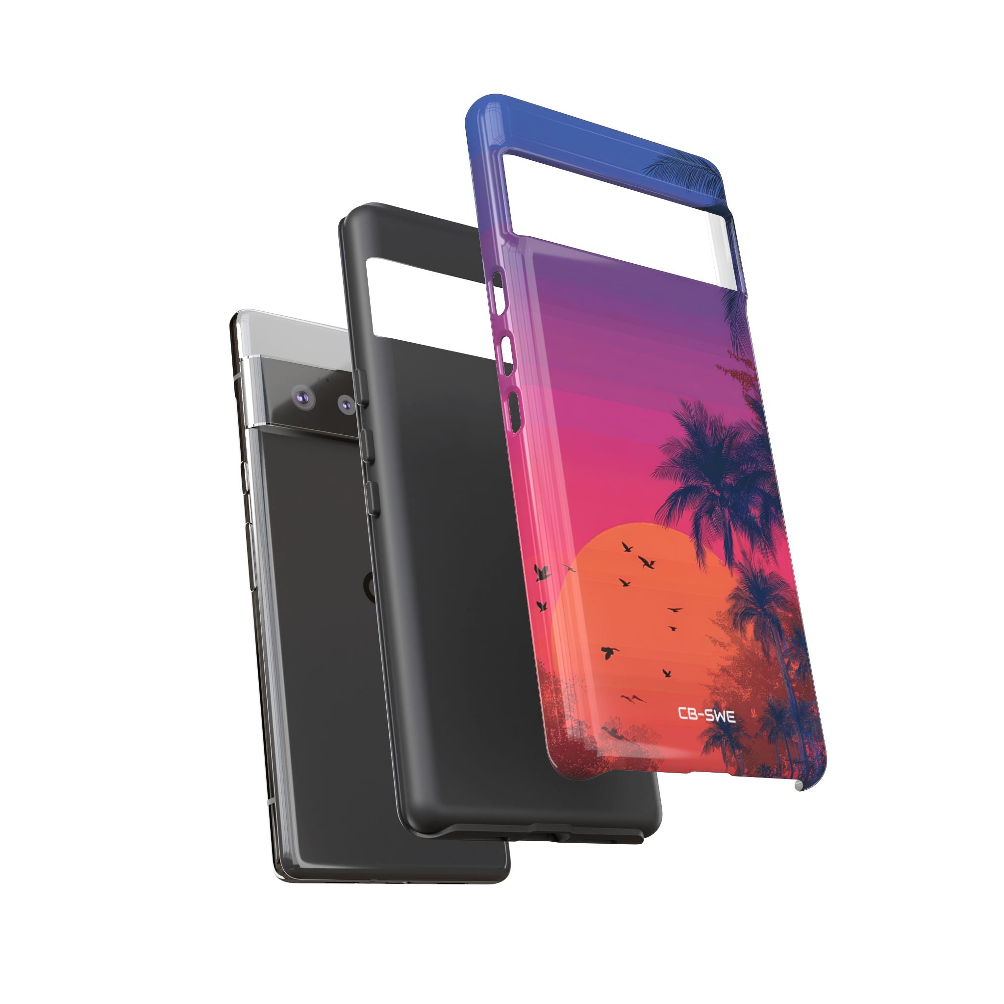 Tropical Sunset Silhouettes - Google Pixel Case
