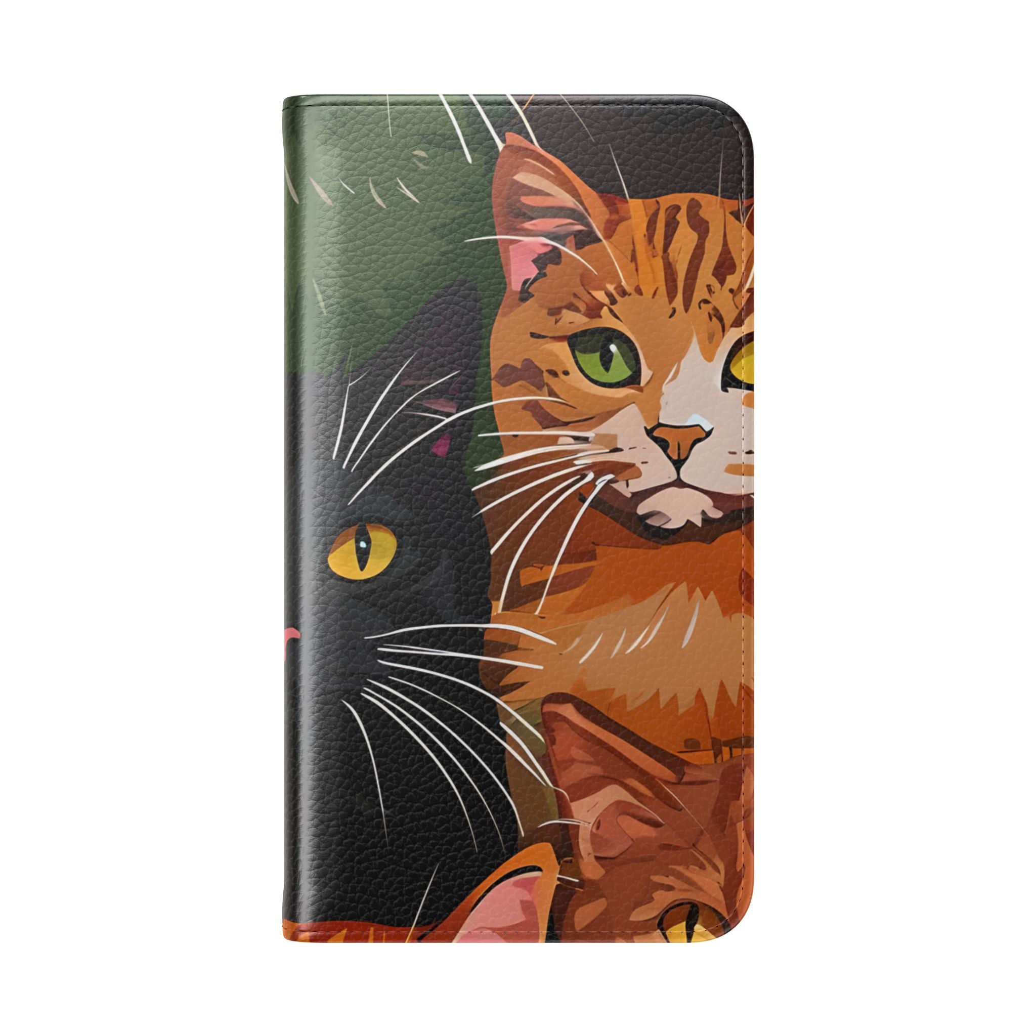 Cat Grid Neon - Samsung S23 Case - Wallet