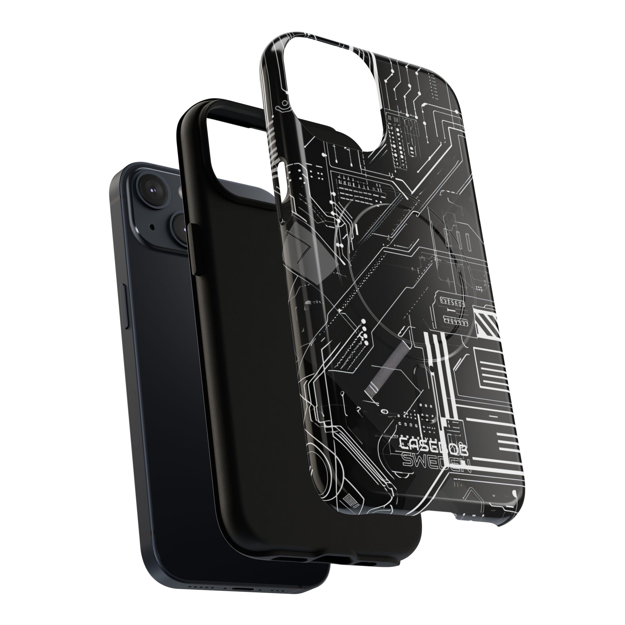 Futuristic Circuit Grid iPhone 14 - Tough+
