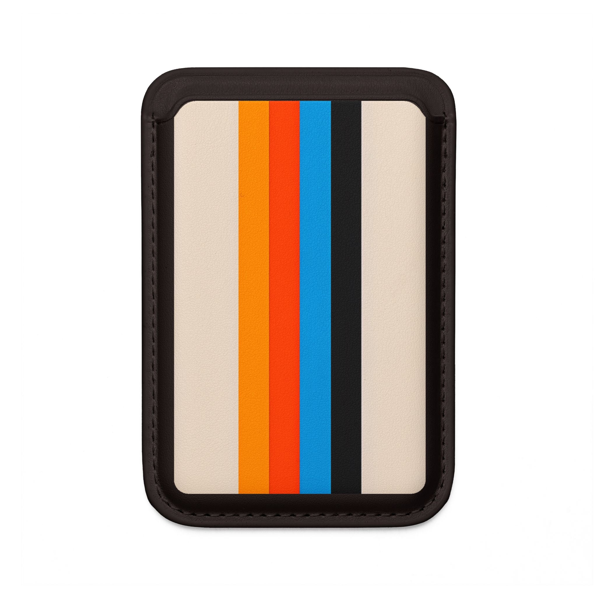 Sateenkaariraitaiset beige-lompakko – MagSafe-valmis